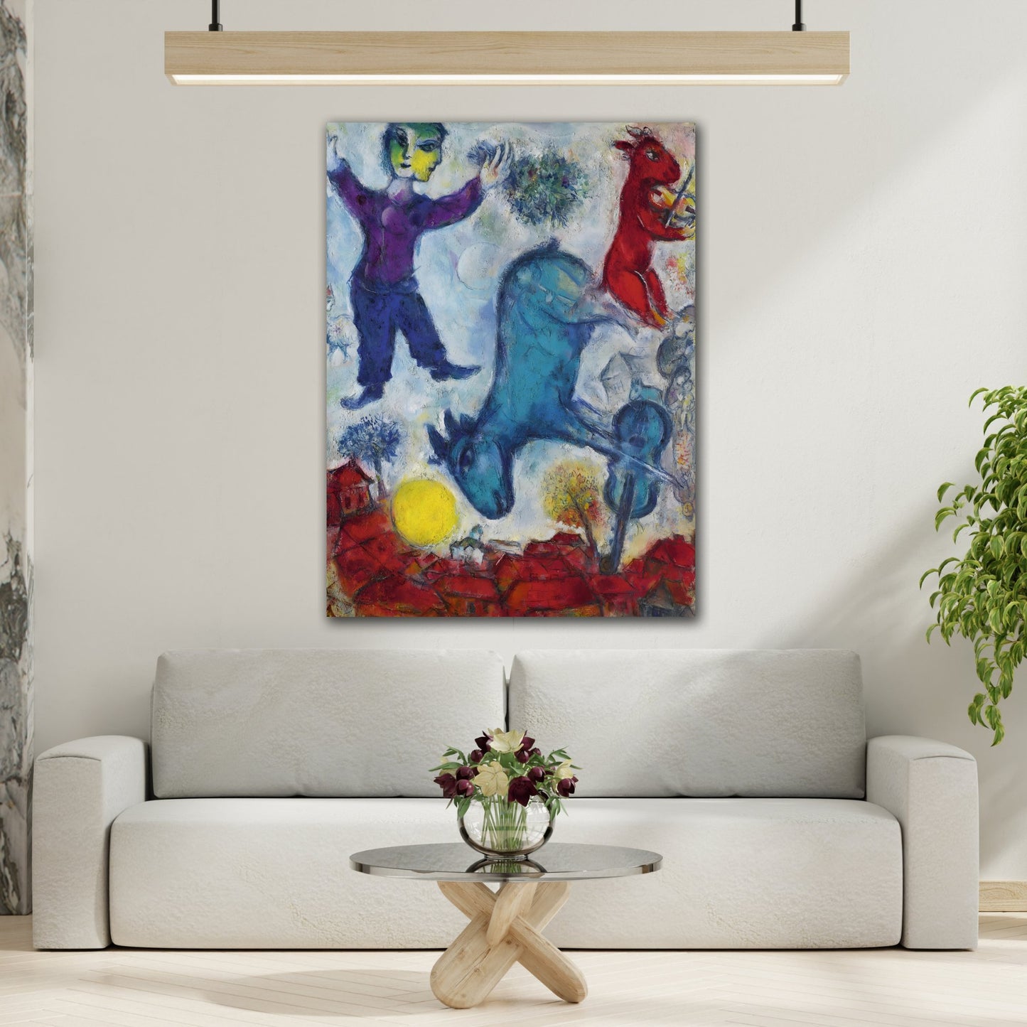 Framed Canvas Wall Art Peasant - Famous Chagall Prints Reproduction