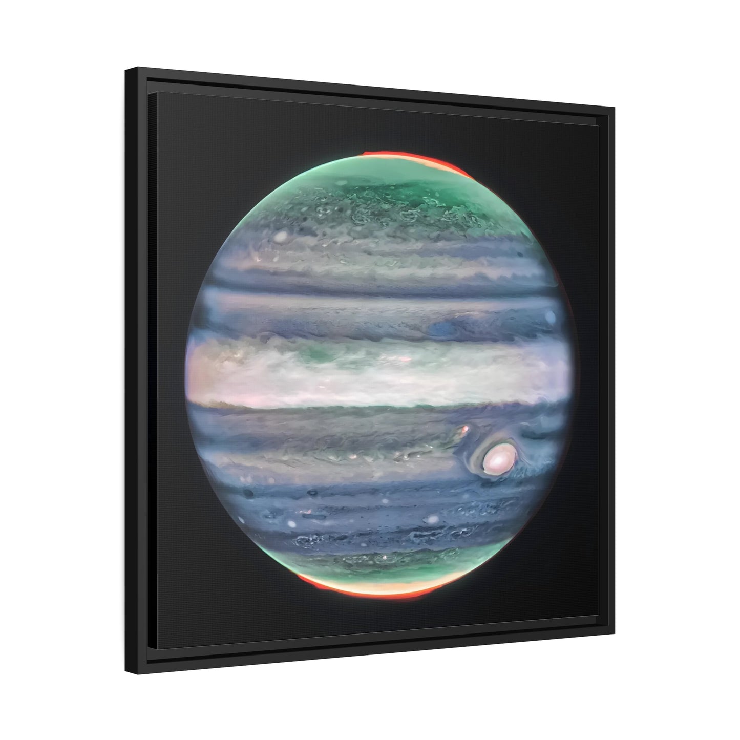 Framed Canvas Wall Art Print - NASA Jupiter Image James Webb Space Telescope First Images in Black Frame