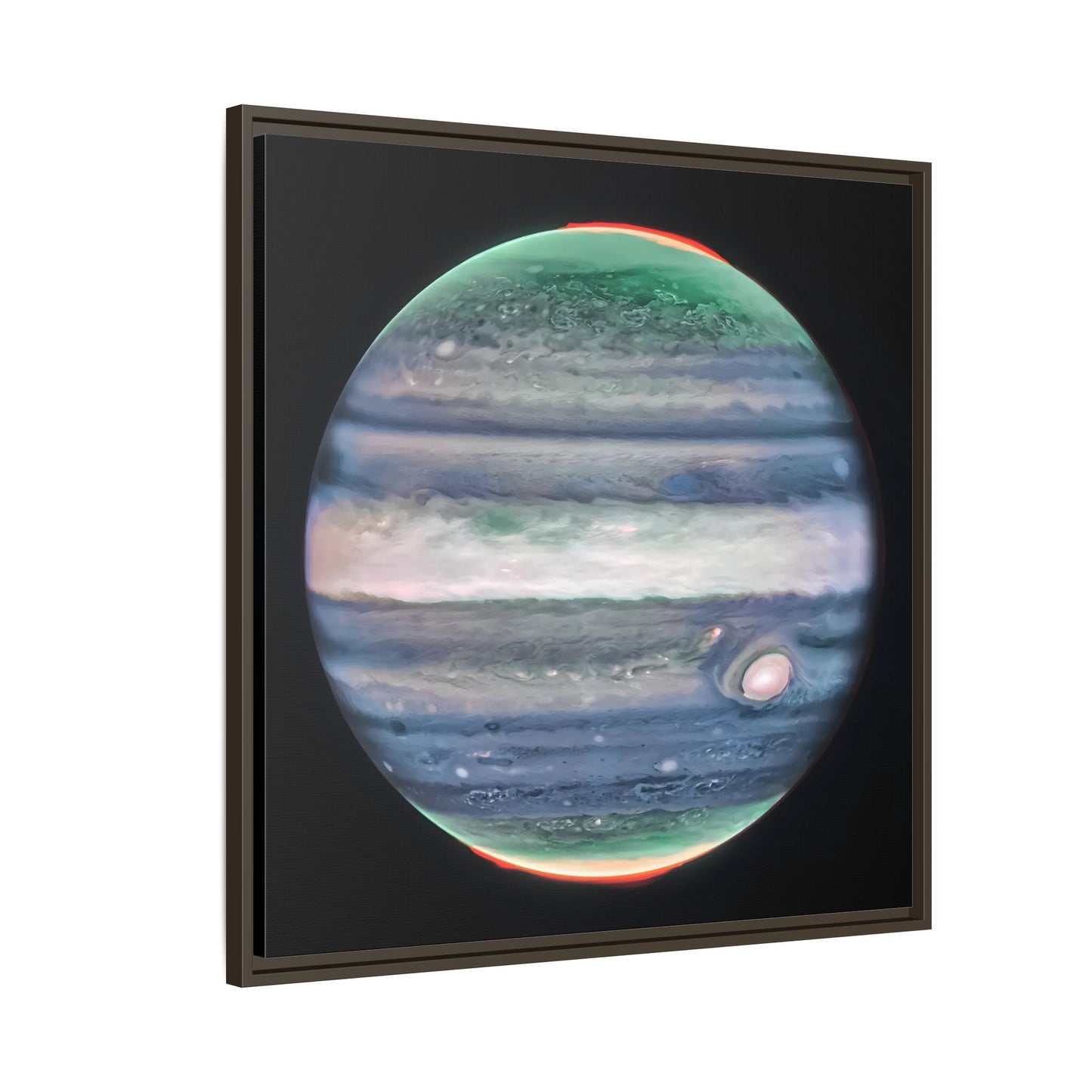 Framed Canvas Wall Art Print - NASA Jupiter Image James Webb Space Telescope First Images in Black Frame - YesArtYes