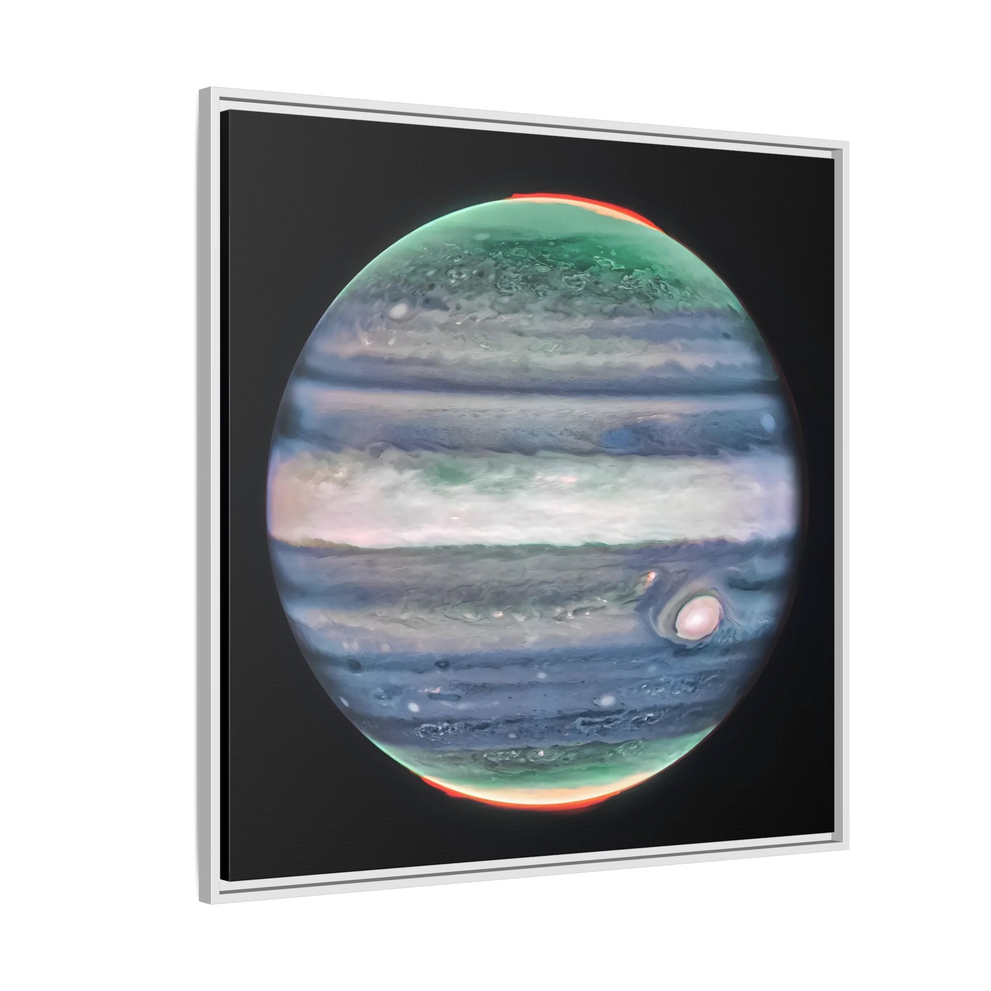 Framed Canvas Wall Art Print - NASA Jupiter Image James Webb Space Telescope First Images in Black Frame - YesArtYes