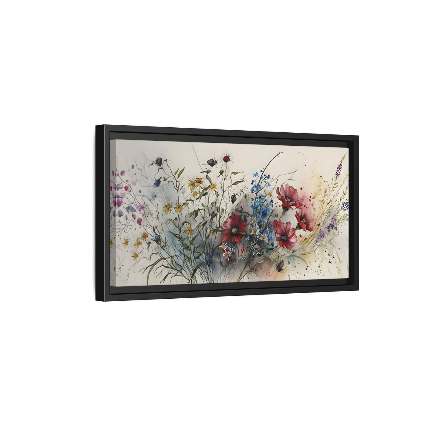 Framed Floral Canvas Art Print - Large Boho Wild Flower Wall Decor - YesArtYes