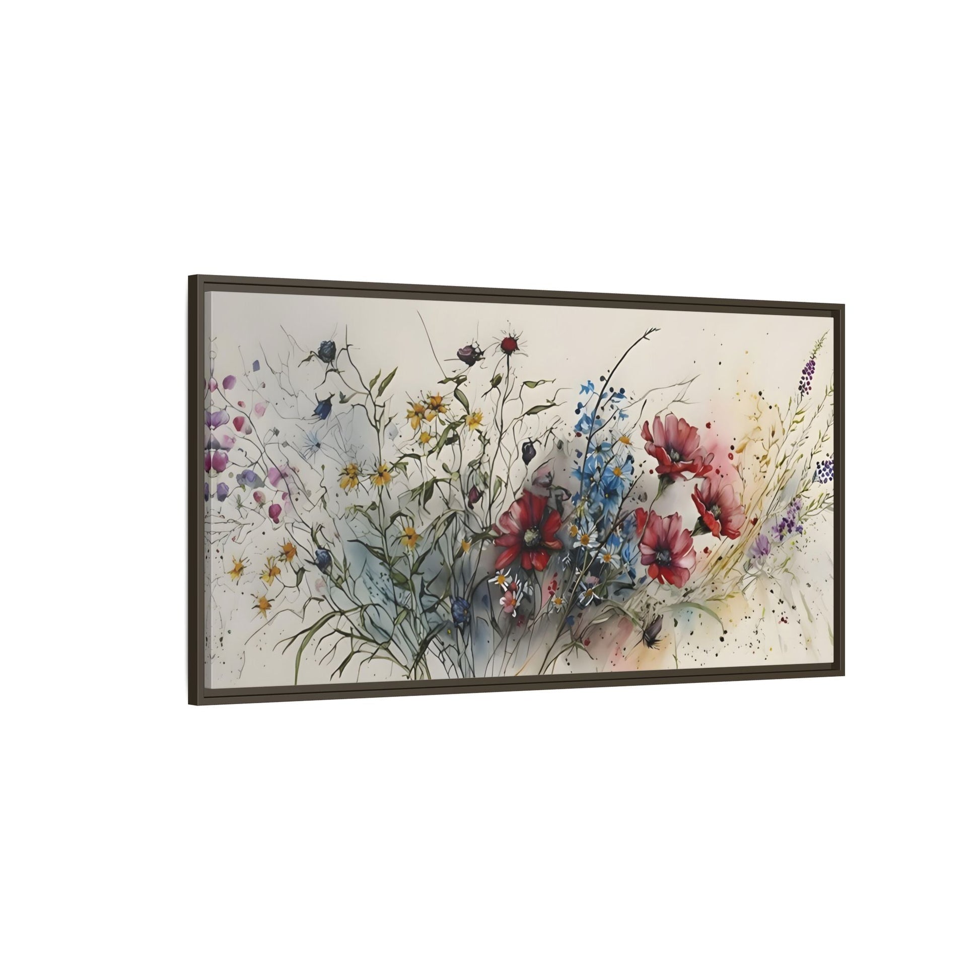 Framed Floral Canvas Art Print - Large Boho Wild Flower Wall Decor - YesArtYes