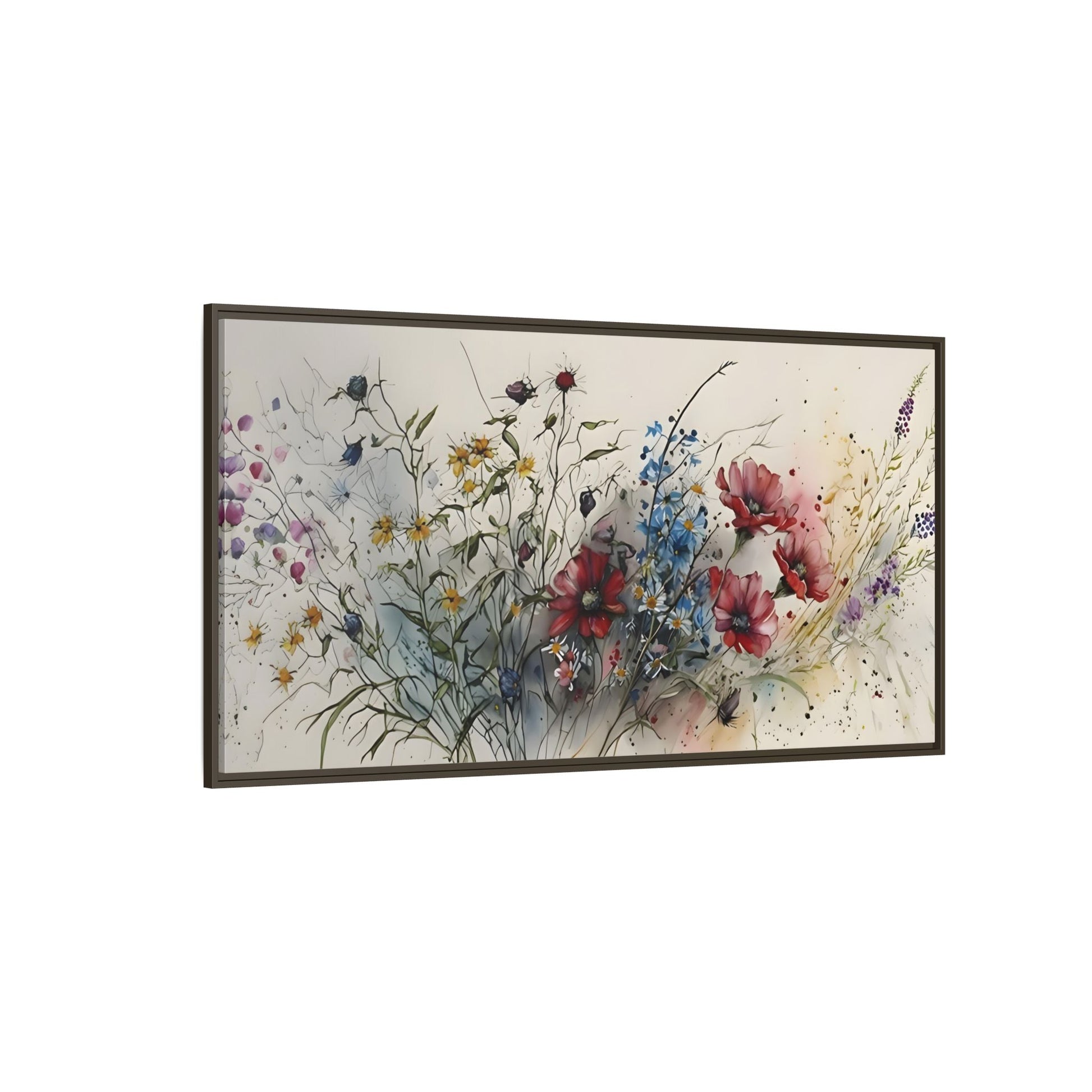 Framed Floral Canvas Art Print - Large Boho Wild Flower Wall Decor - YesArtYes
