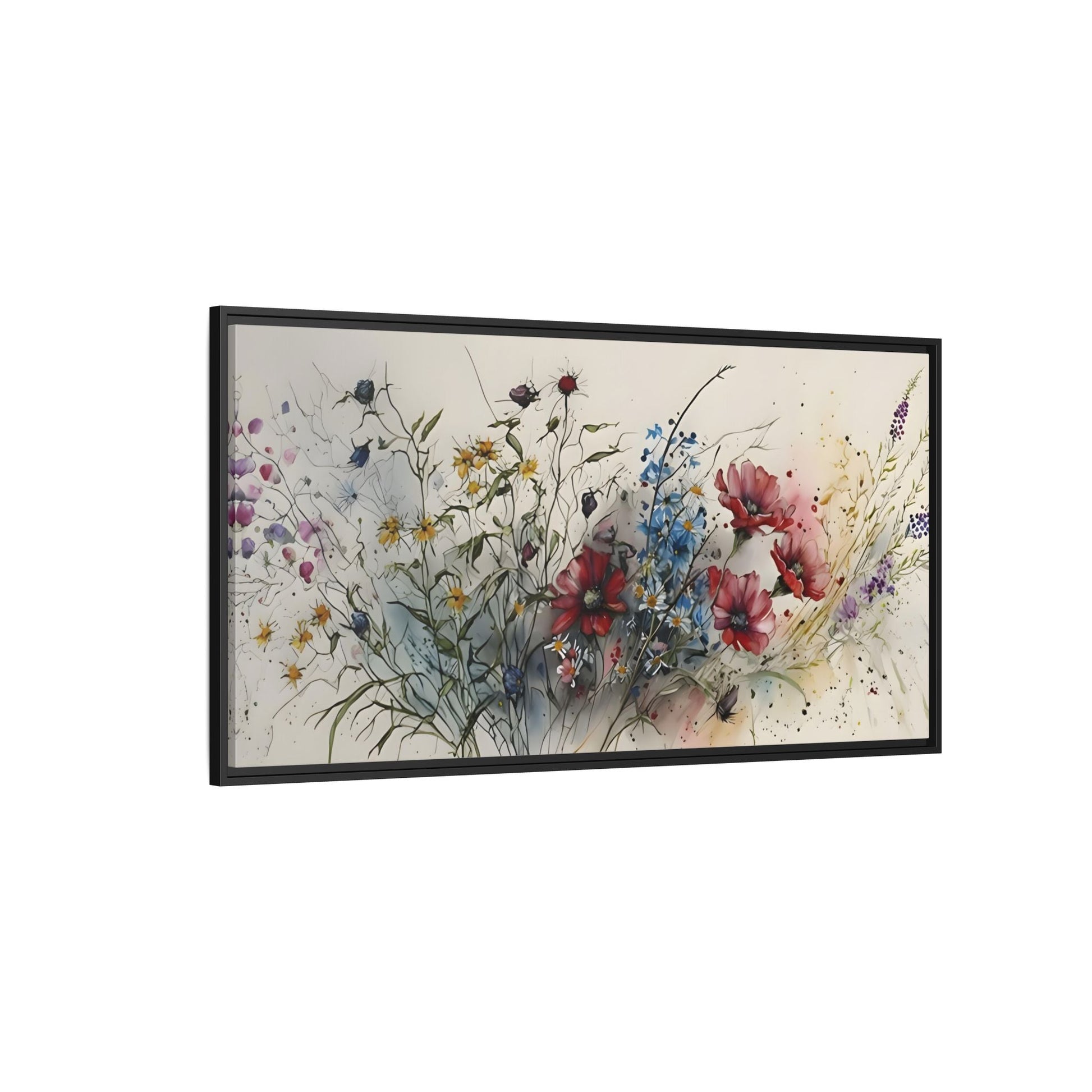 Framed Floral Canvas Art Print - Large Boho Wild Flower Wall Decor - YesArtYes