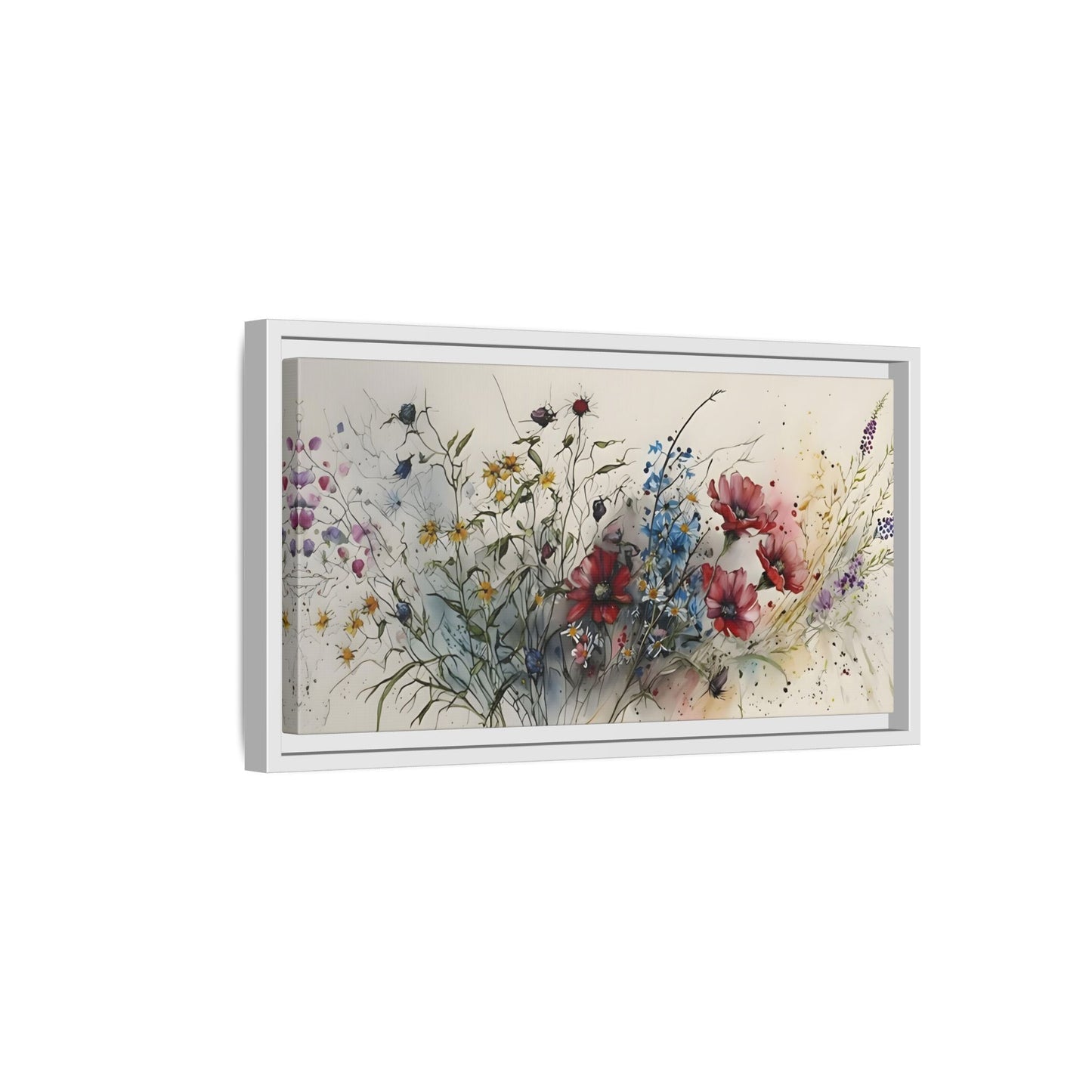 Framed Floral Canvas Art Print - Large Boho Wild Flower Wall Decor - YesArtYes