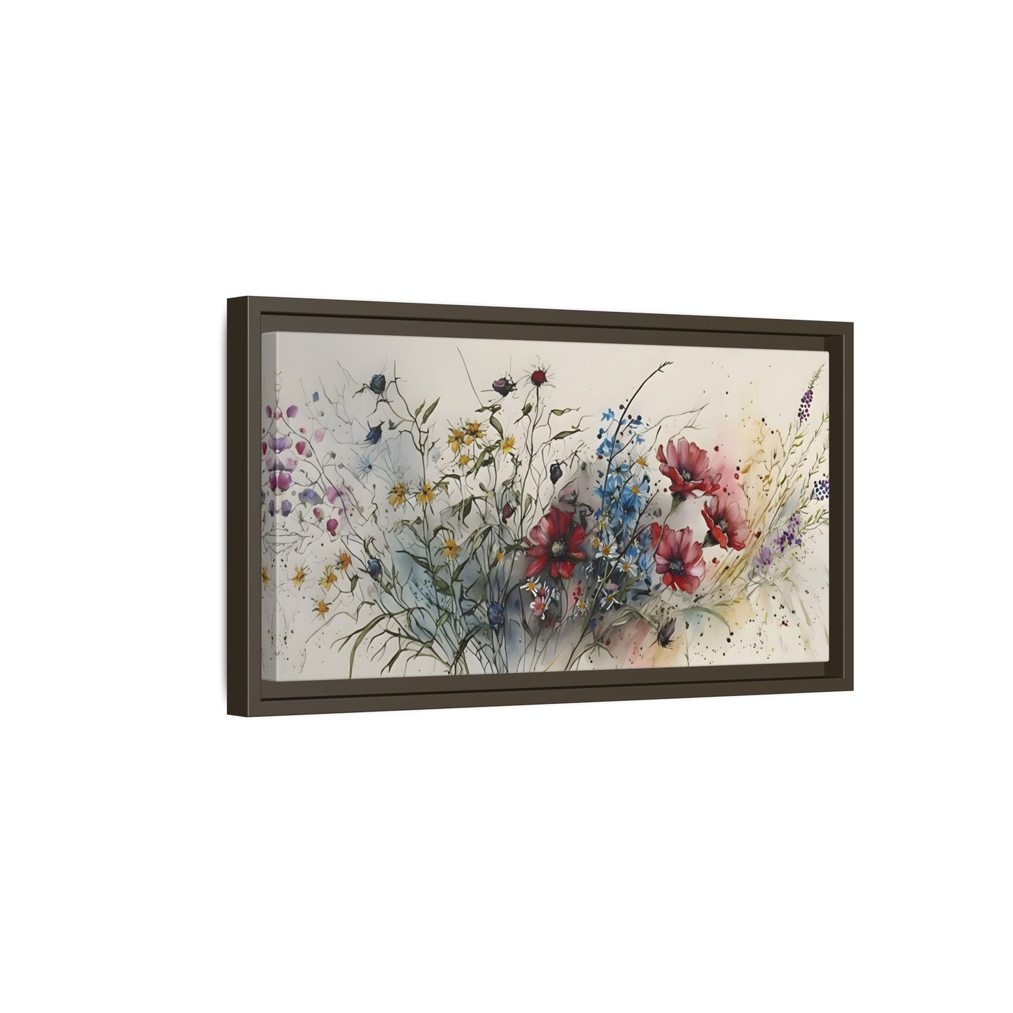 Framed Floral Canvas Art Print - Large Boho Wild Flower Wall Decor - YesArtYes