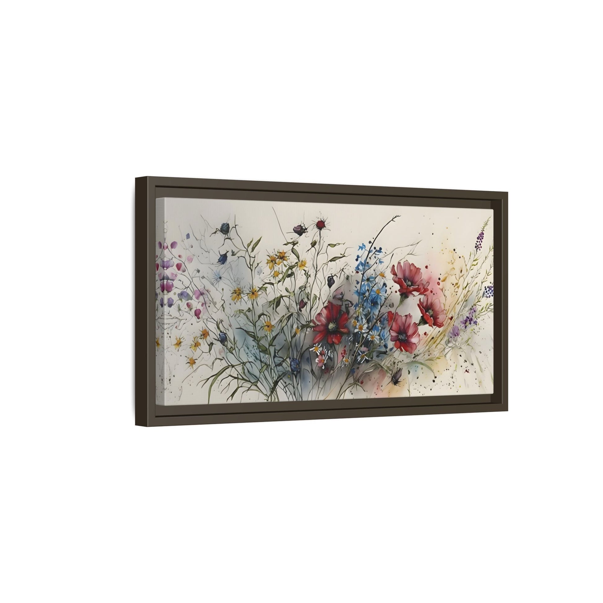 Framed Floral Canvas Art Print - Large Boho Wild Flower Wall Decor - YesArtYes