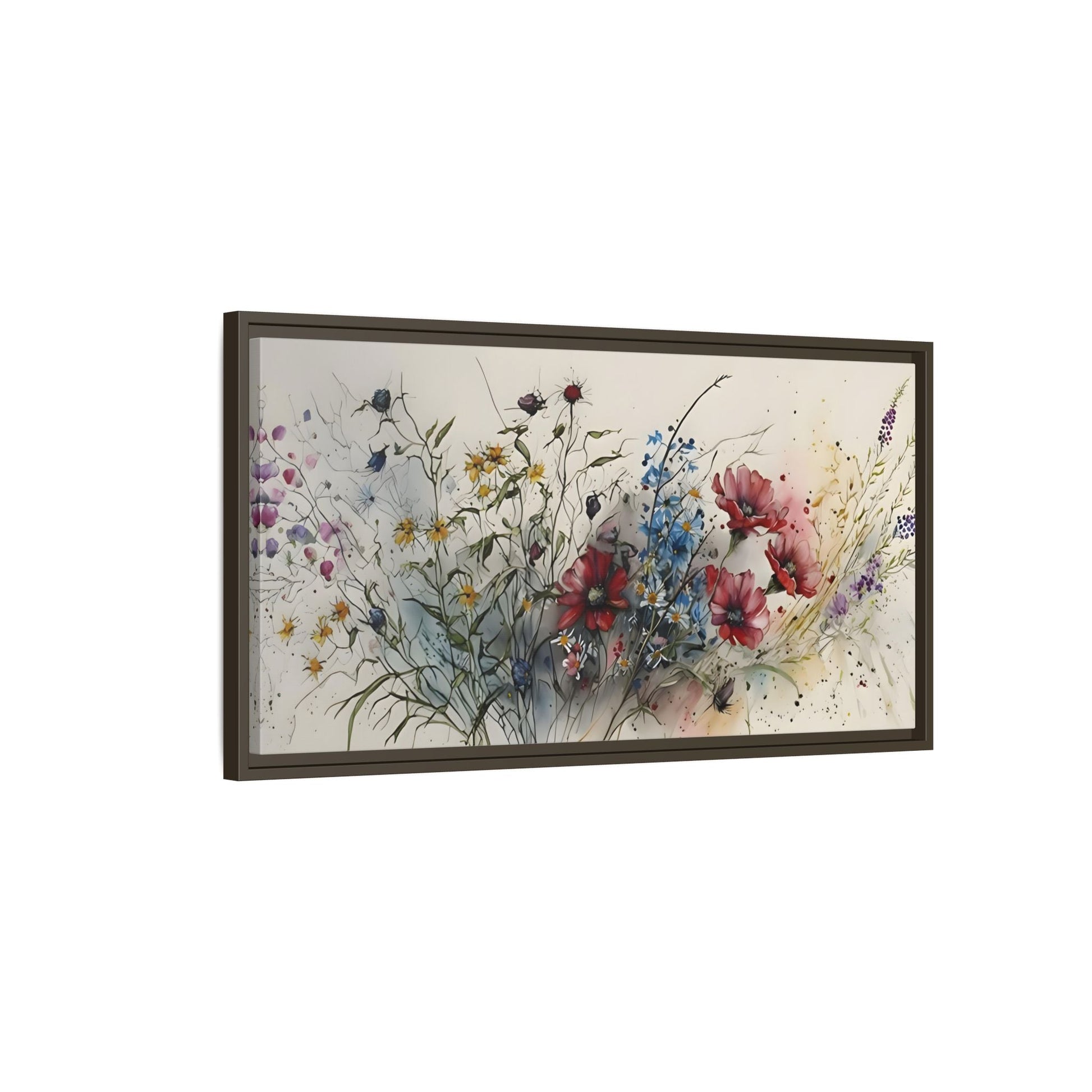 Framed Floral Canvas Art Print - Large Boho Wild Flower Wall Decor - YesArtYes