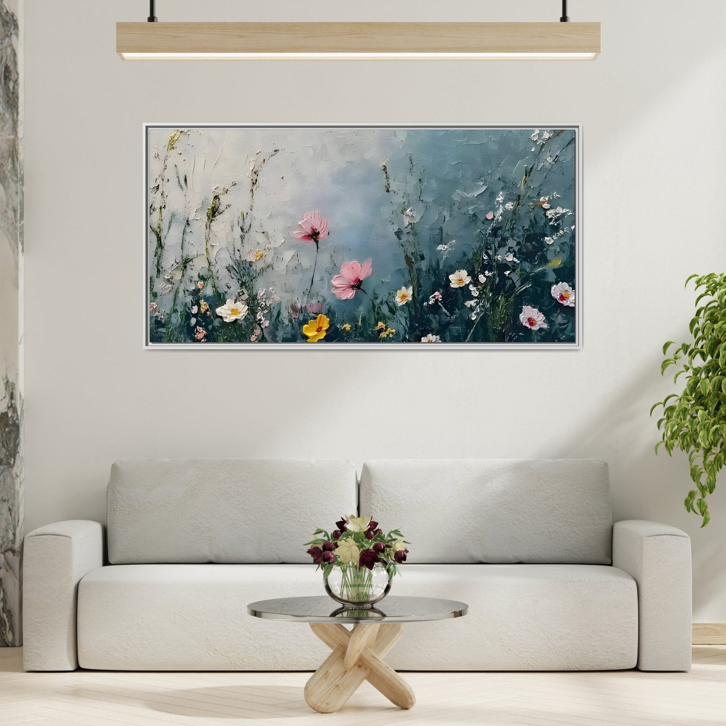 Framed Floral Canvas Wall Decor - Large Boho Home Decoration - YesArtYes