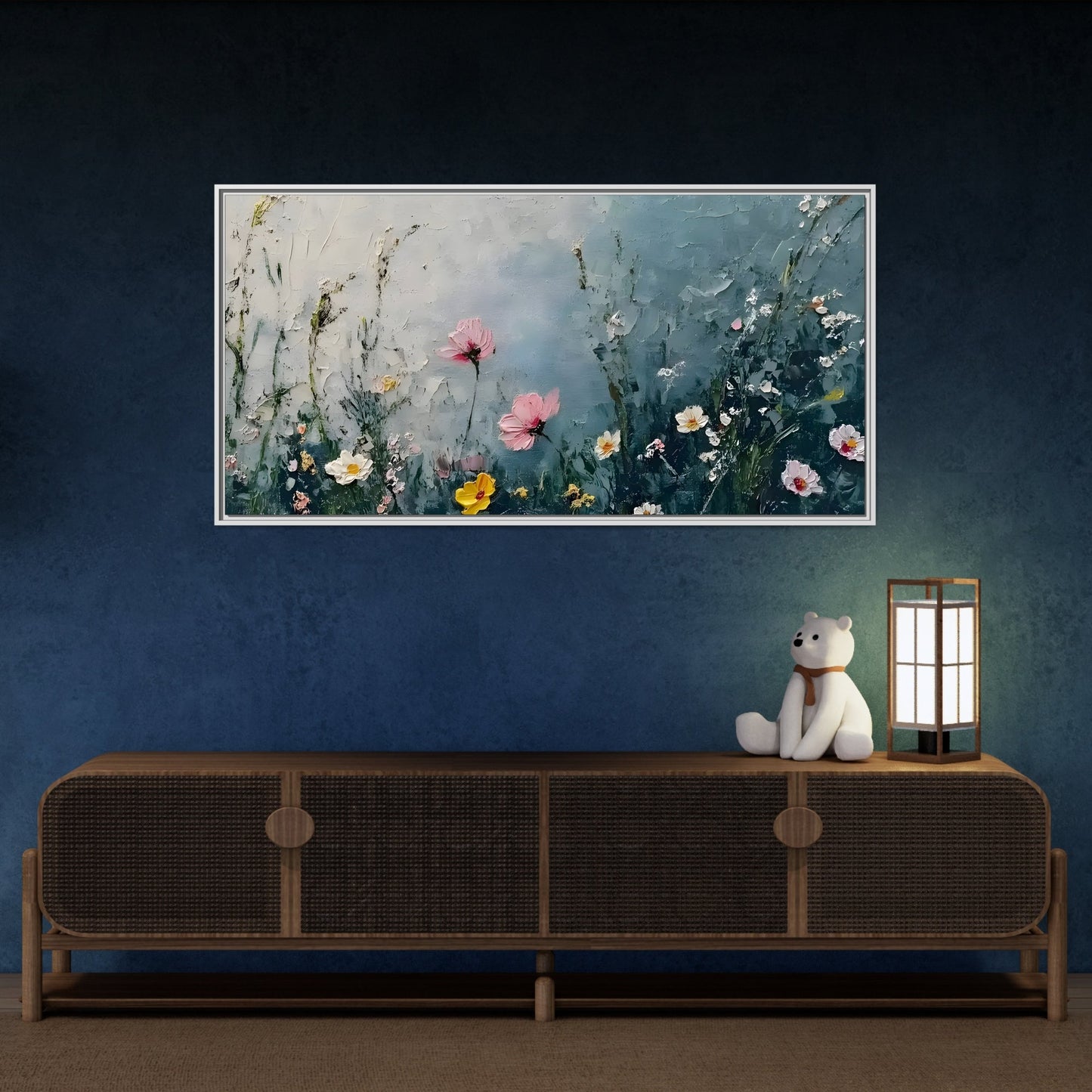Framed Floral Canvas Wall Decor - Large Boho Home Decoration - YesArtYes