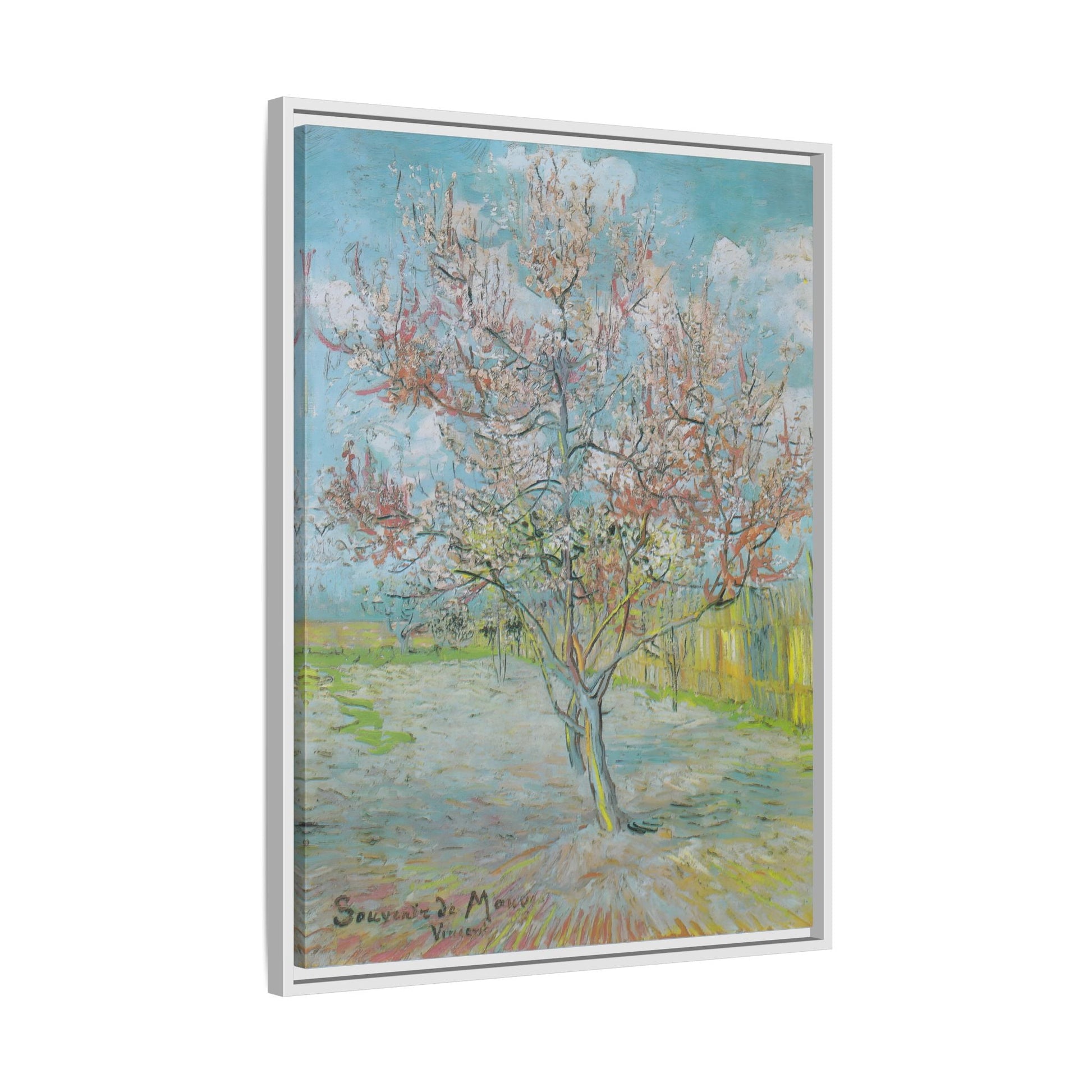 Framed Flower Orchards Canvas Van Gogh Wall Art Print - YesArtYes