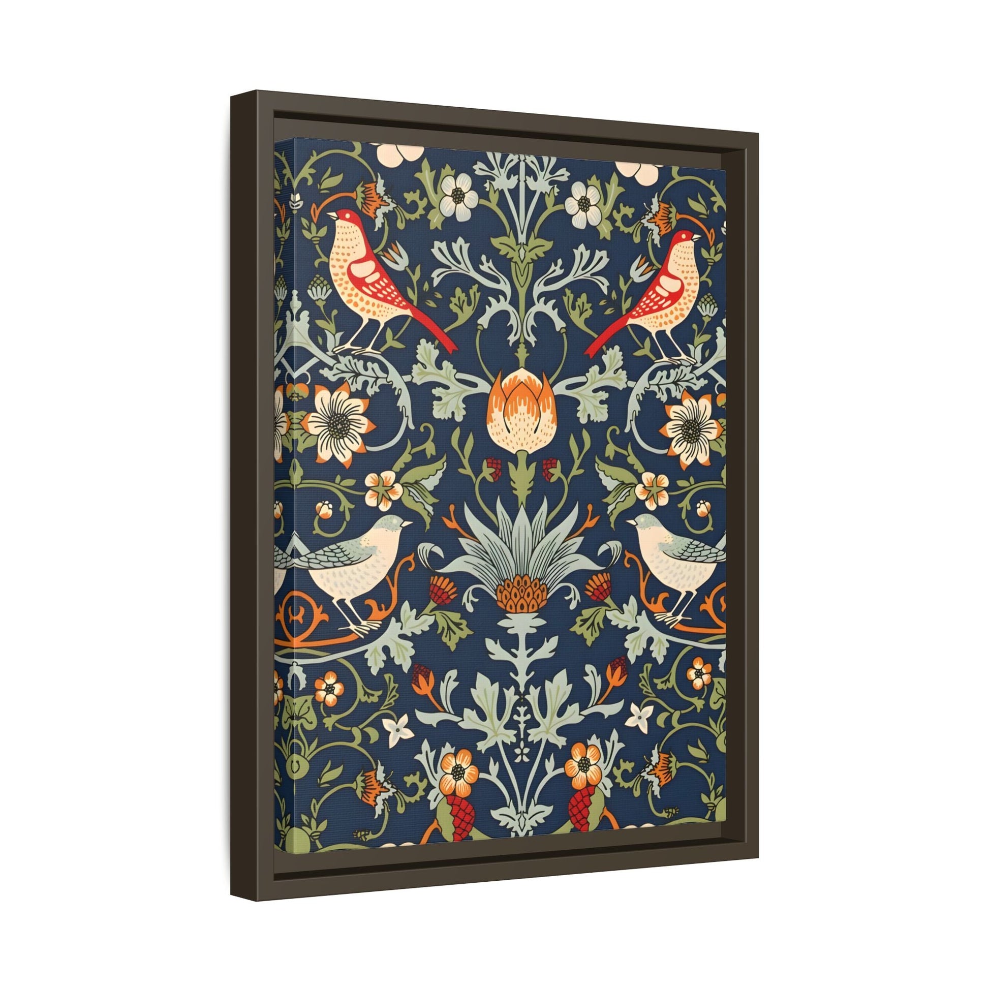 Framed Flowers Birds William Morris Canvas Wall Art Print - YesArtYes