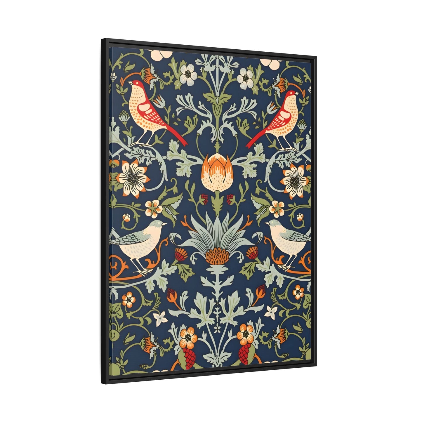 Framed Flowers Birds William Morris Canvas Wall Art Print - YesArtYes