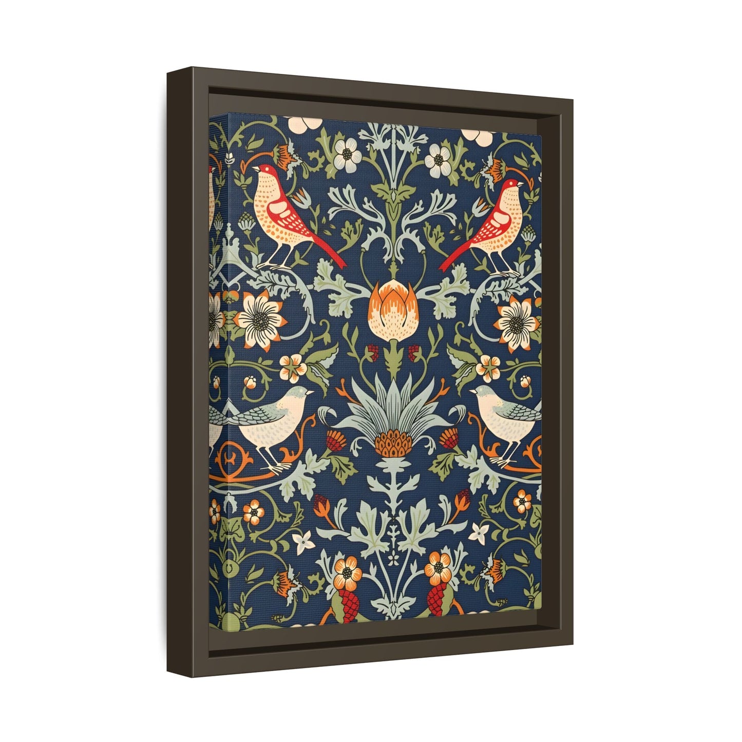 Framed Flowers Birds William Morris Canvas Wall Art Print - YesArtYes