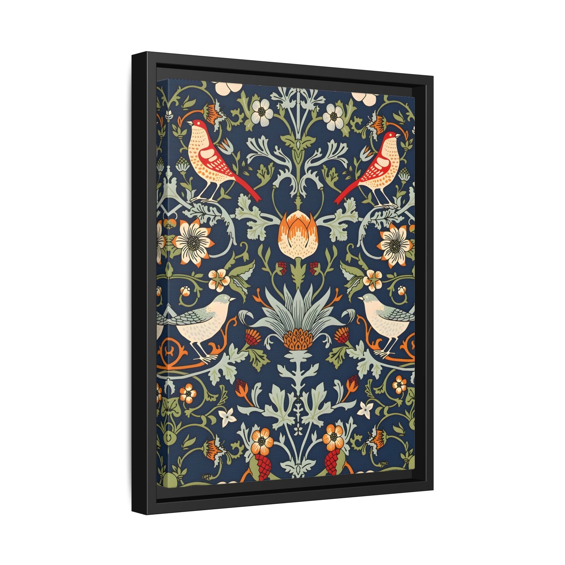 Framed Flowers Birds William Morris Canvas Wall Art Print - YesArtYes