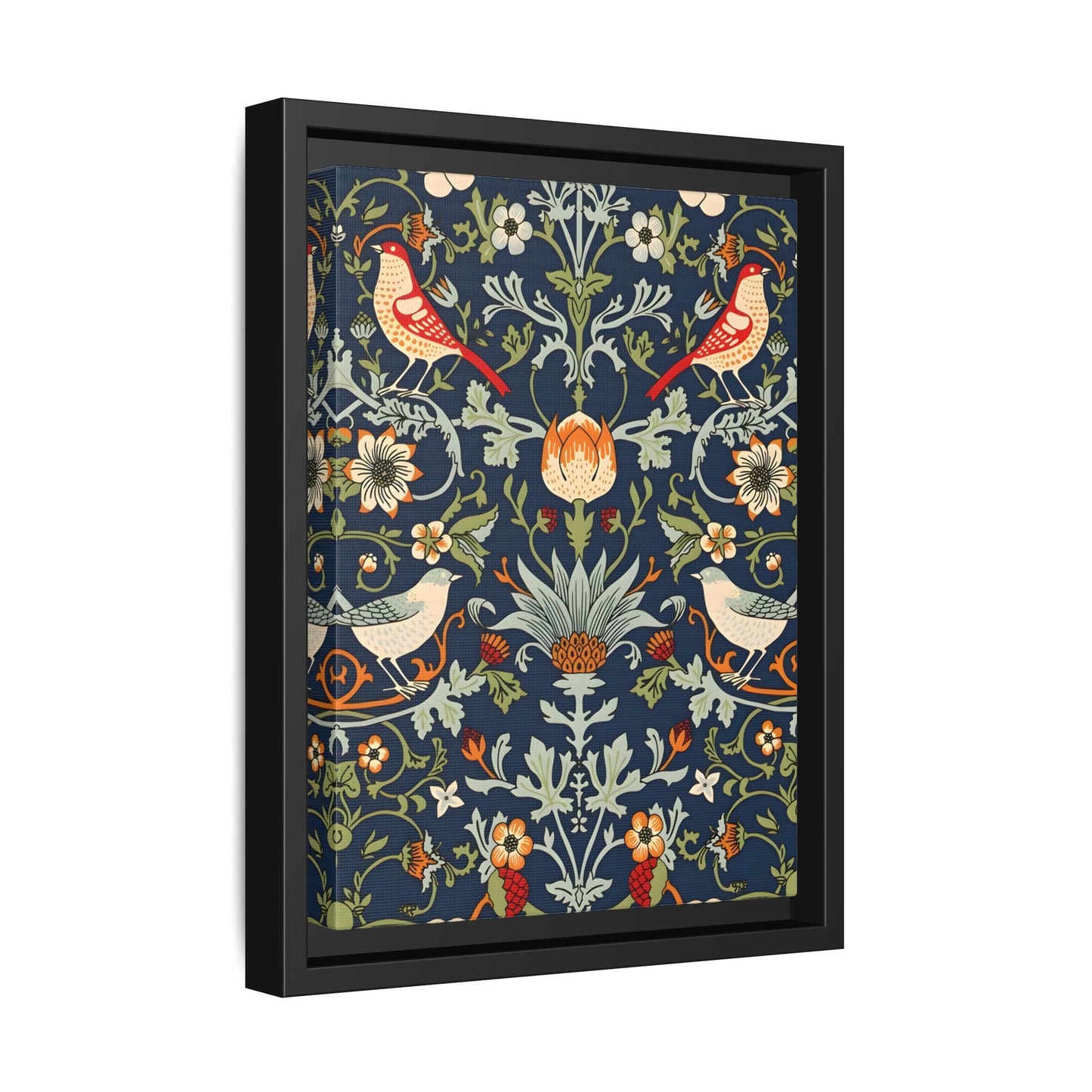 Framed Flowers Birds William Morris Canvas Wall Art Print - YesArtYes