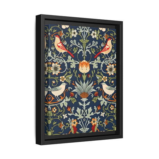 Framed Flowers Birds William Morris Canvas Wall Art Print - YesArtYes