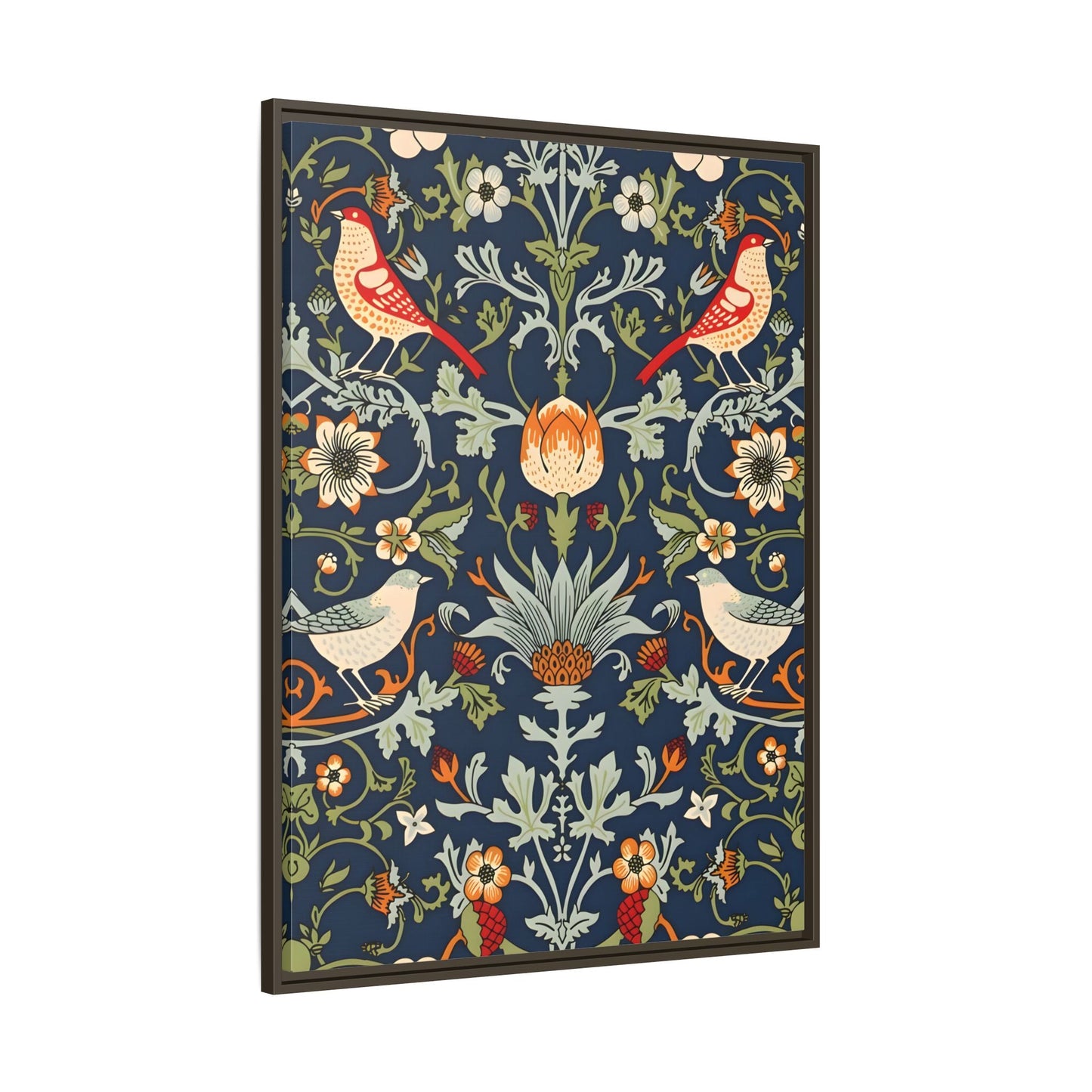 Framed Flowers Birds William Morris Canvas Wall Art Print - YesArtYes