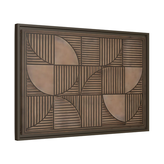 Framed Geometric Wall Art — Mid - Century Brown Canvas Print - YesArtYes