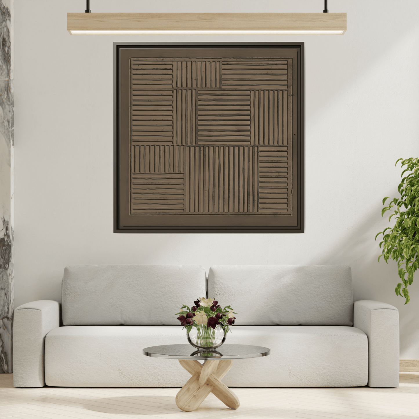 Framed Japanese Canvas Wabi - Sabi Abstract Minimalist Print - YesArtYes