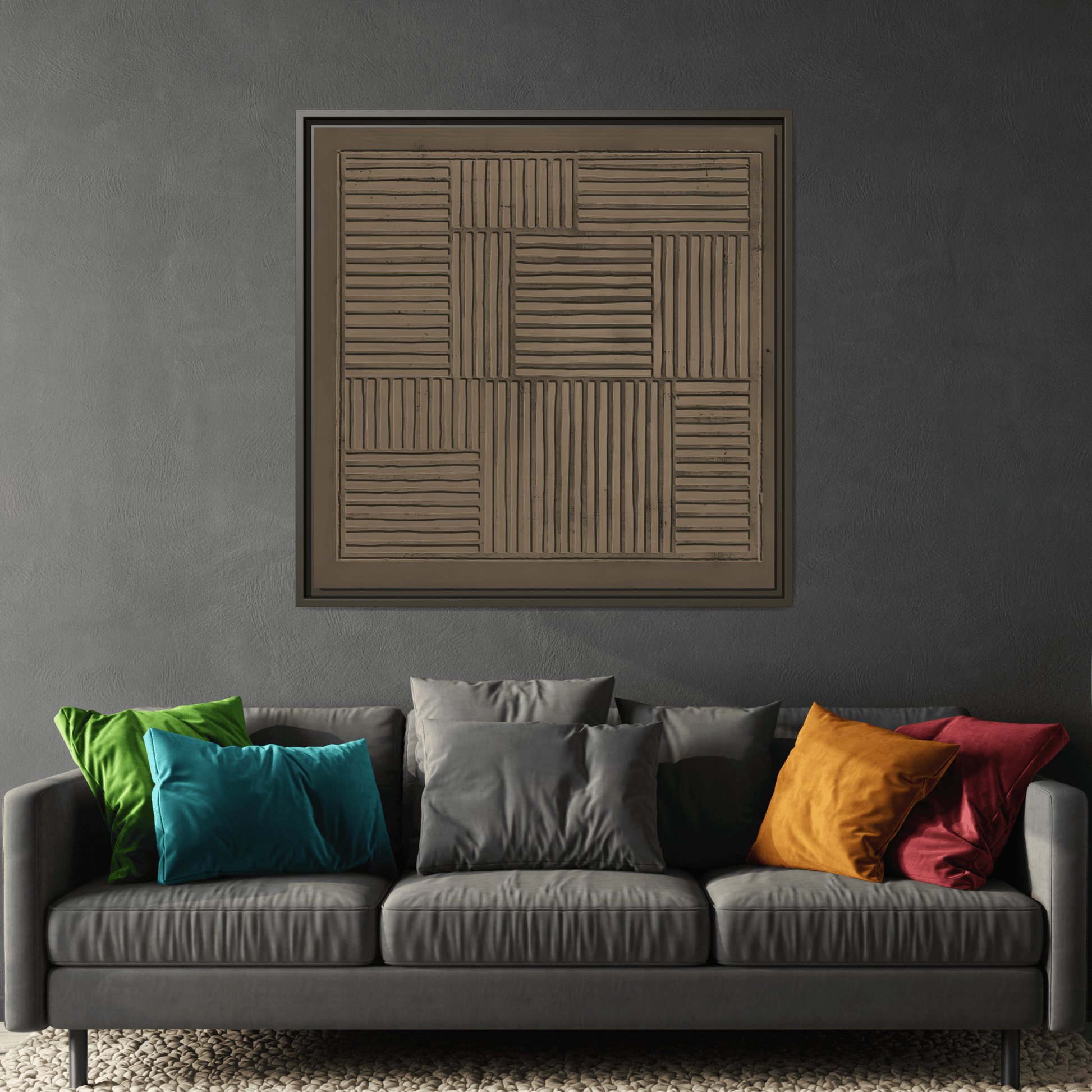 Framed Japanese Canvas Wabi - Sabi Abstract Minimalist Print - YesArtYes