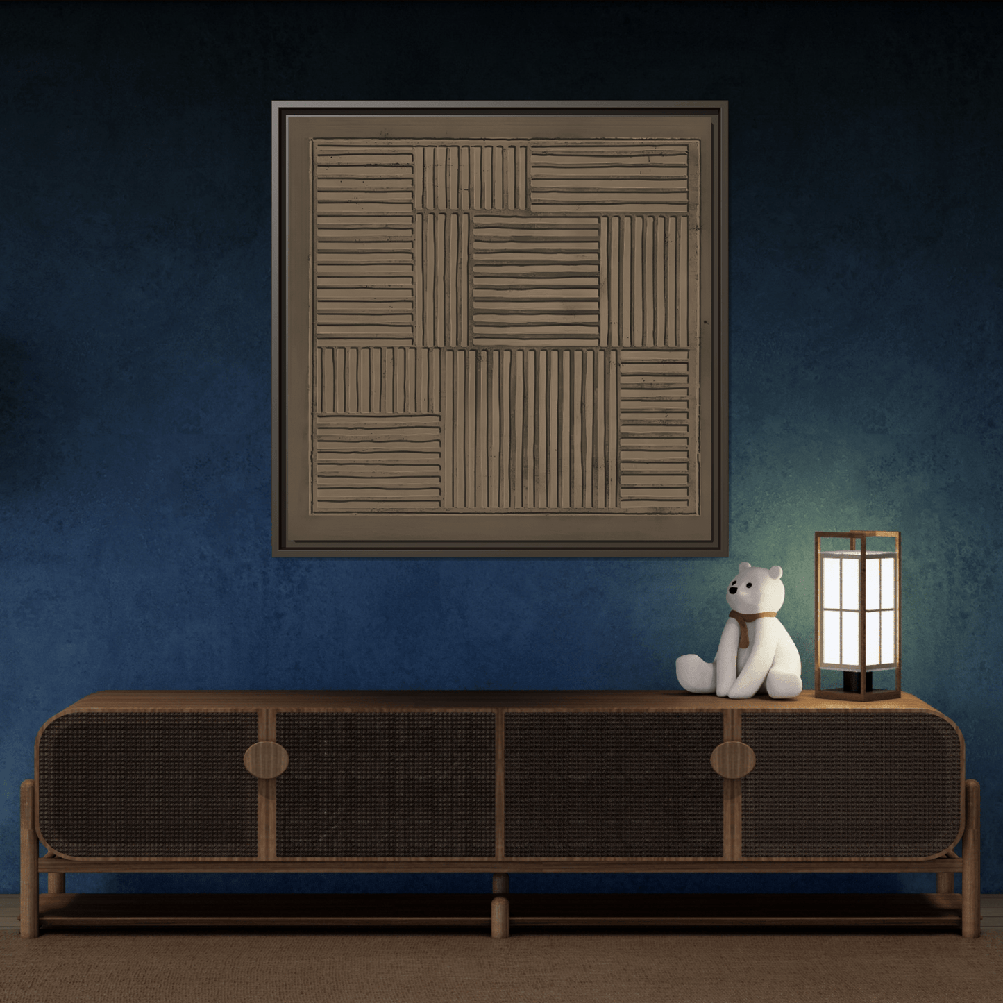 Framed Japanese Canvas Wabi - Sabi Abstract Minimalist Print - YesArtYes