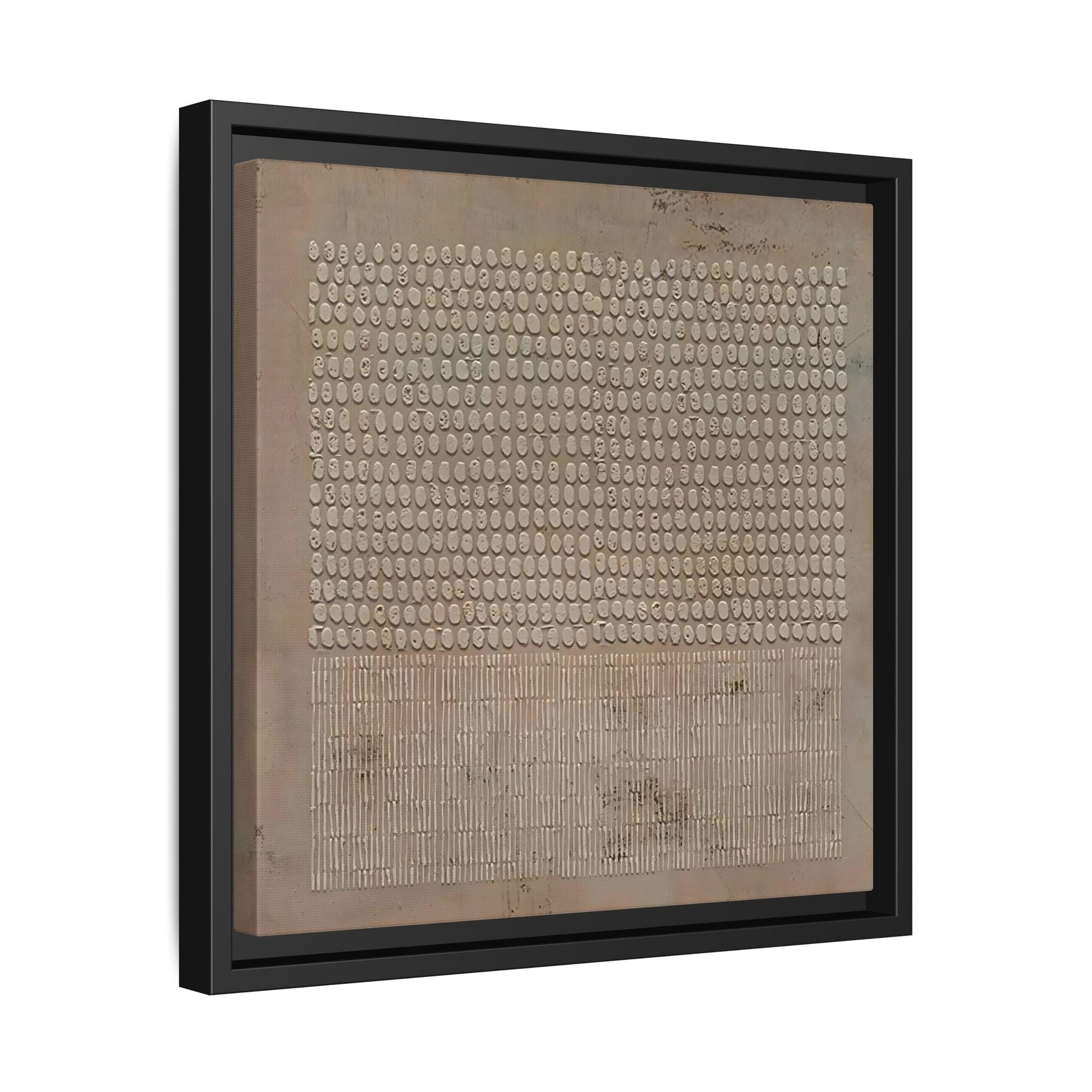 Framed Japanese Wabi - Sabi Minimalist Brown Canvas Wall Art Print - YesArtYes