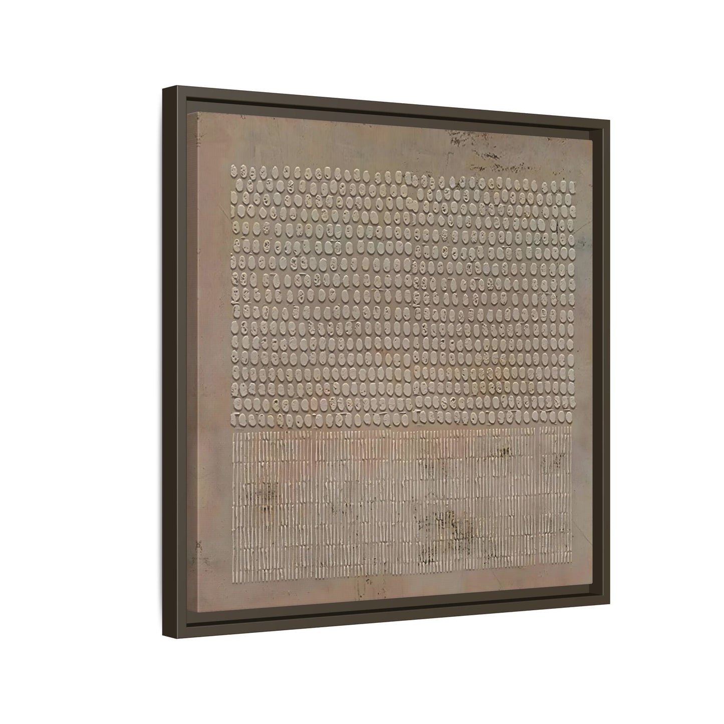 Framed Japanese Wabi - Sabi Minimalist Brown Canvas Wall Art Print - YesArtYes