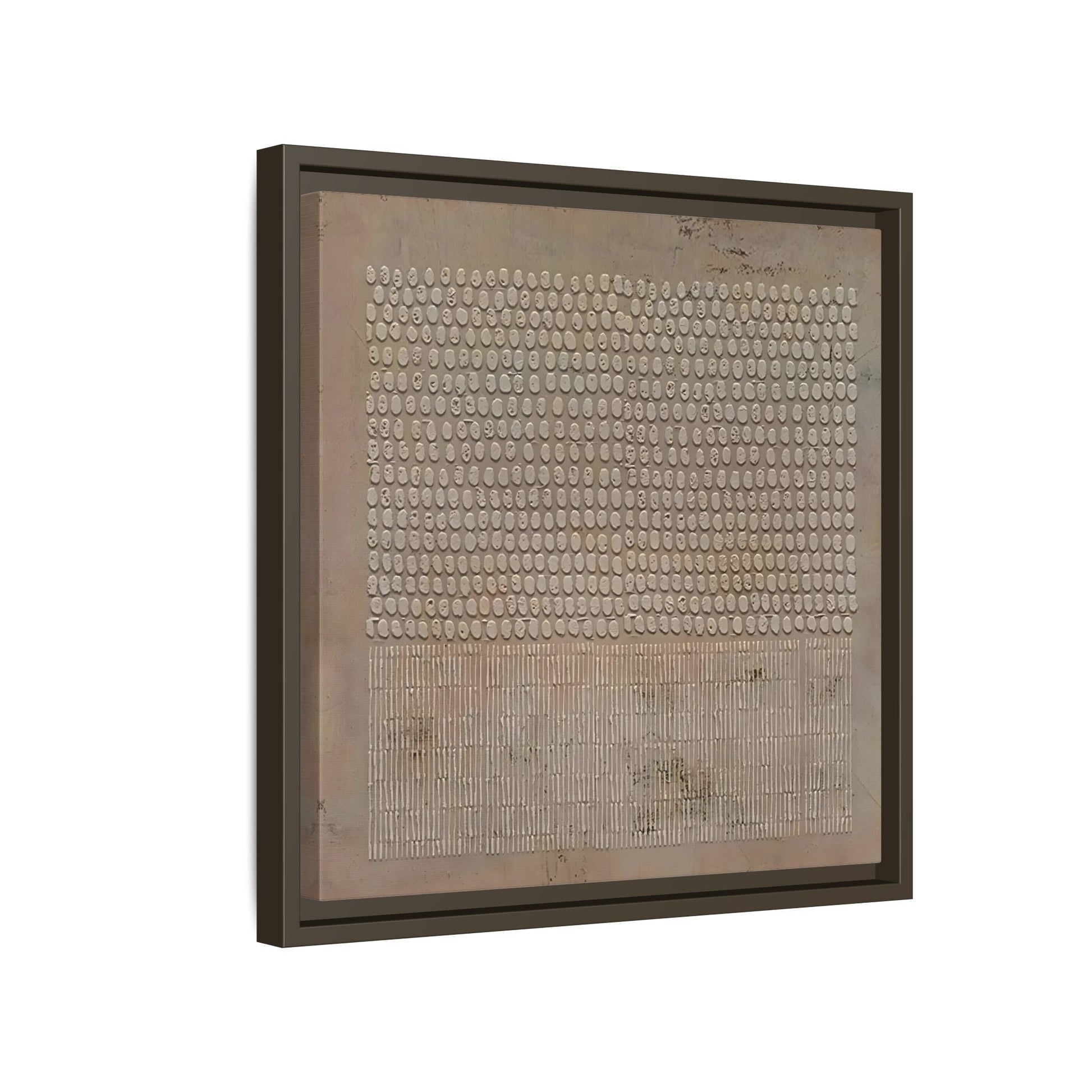 Framed Japanese Wabi - Sabi Minimalist Brown Canvas Wall Art Print - YesArtYes