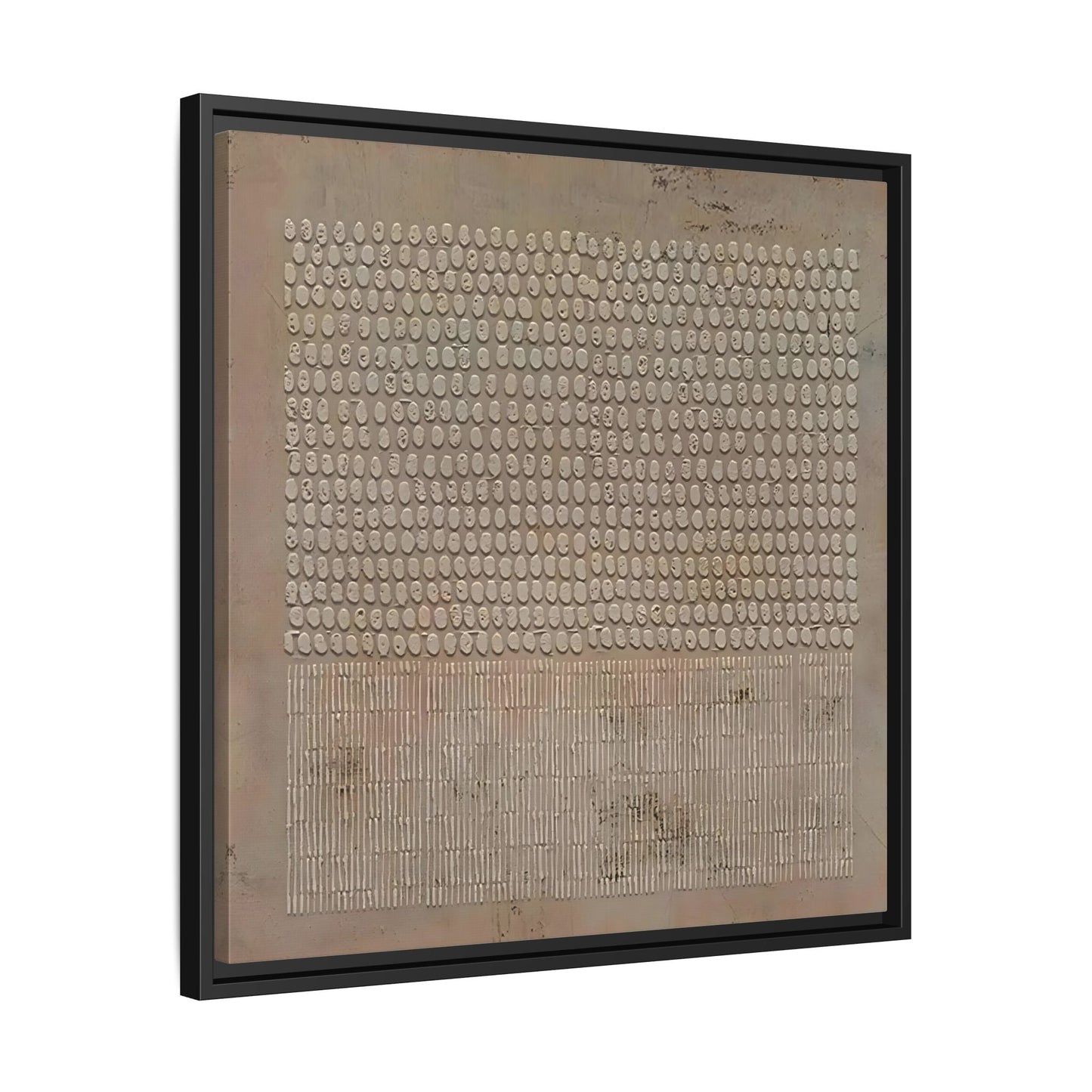 Framed Japanese Wabi - Sabi Minimalist Brown Canvas Wall Art Print - YesArtYes