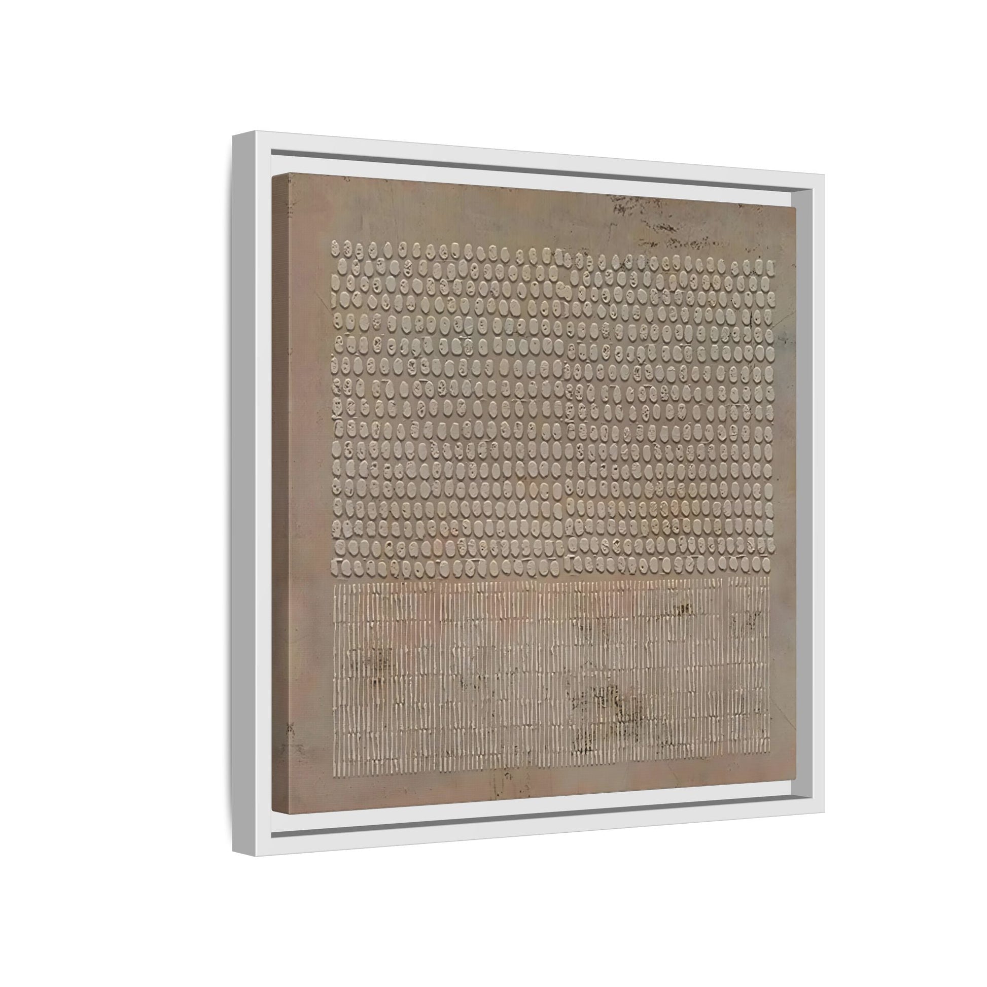 Framed Japanese Wabi - Sabi Minimalist Brown Canvas Wall Art Print - YesArtYes