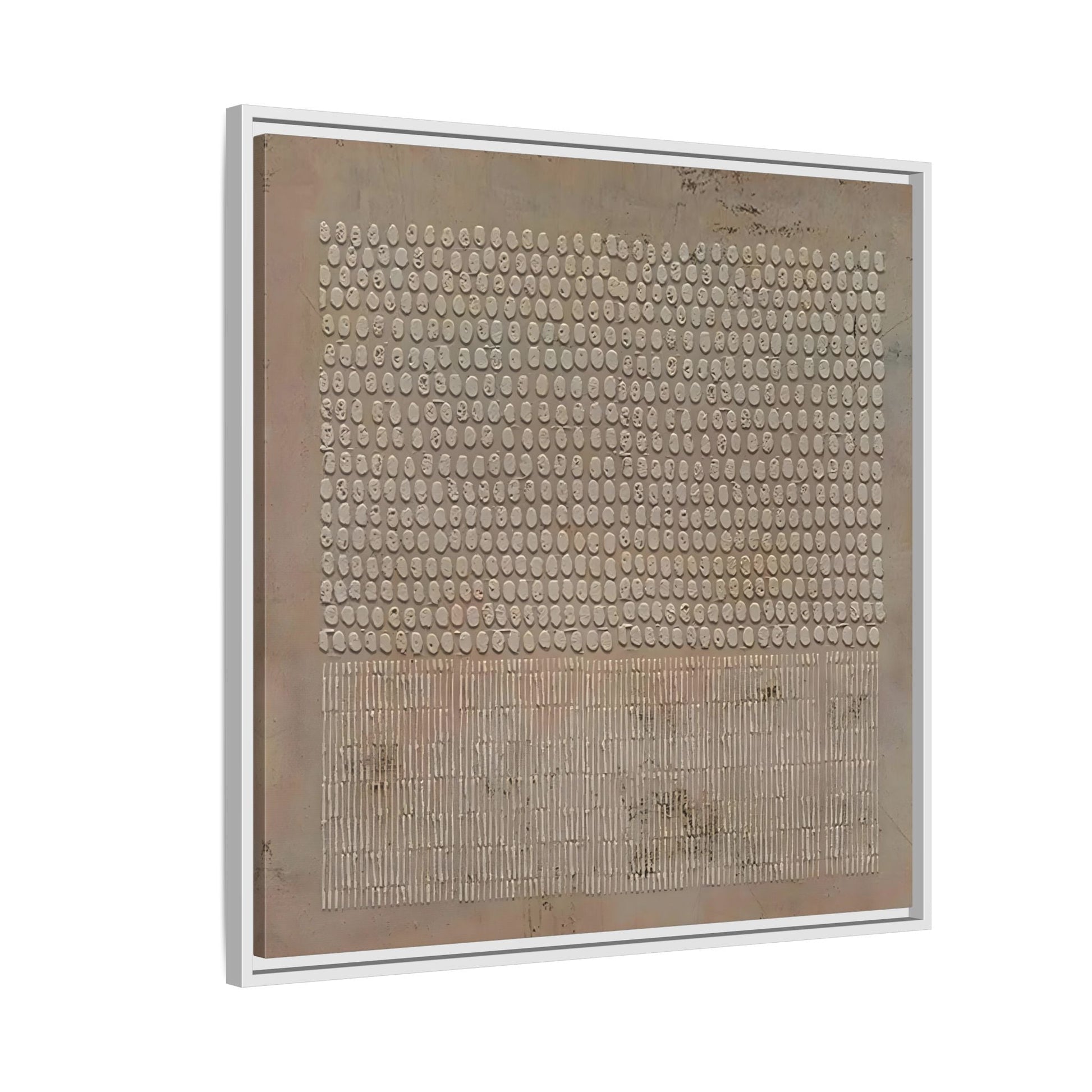 Framed Japanese Wabi - Sabi Minimalist Brown Canvas Wall Art Print - YesArtYes