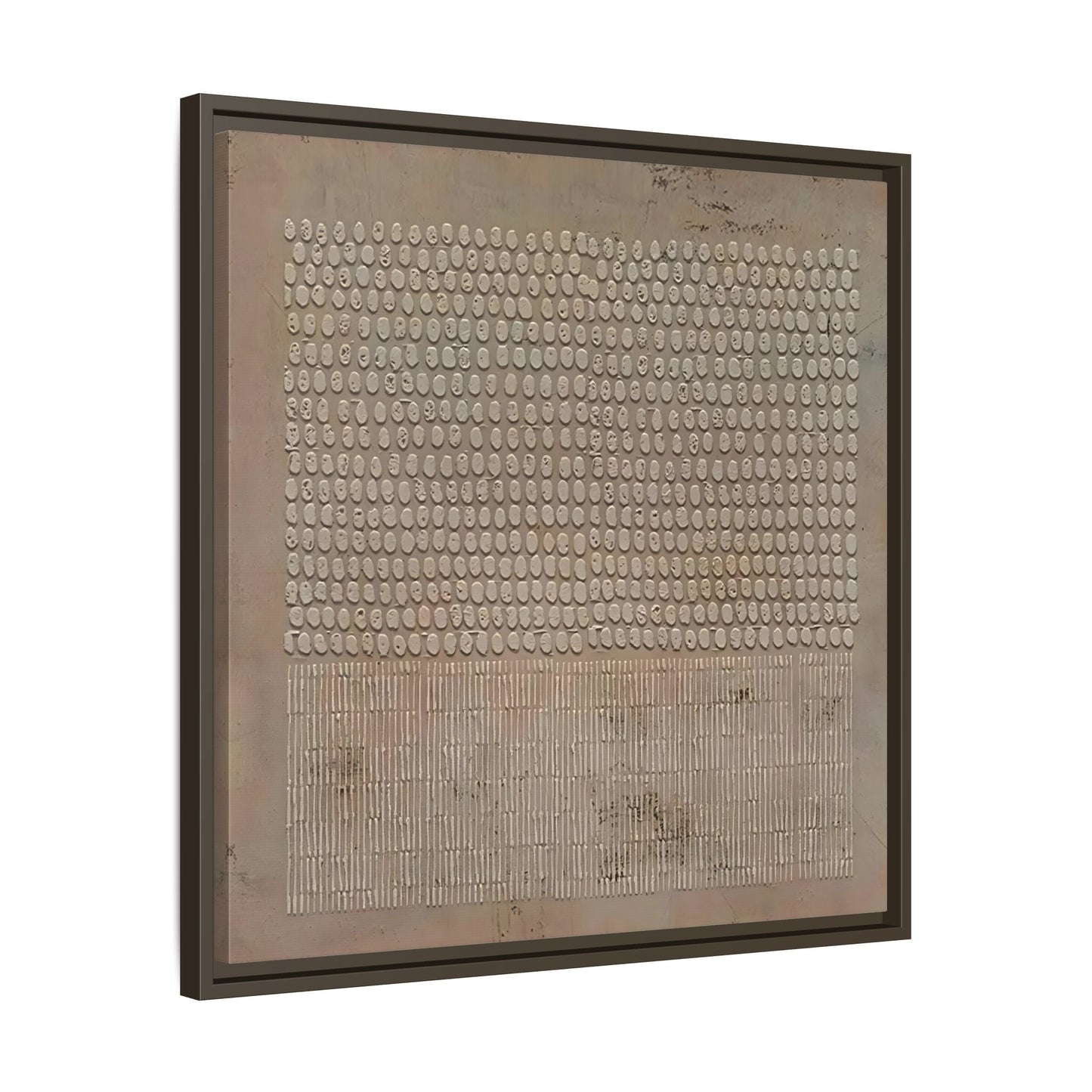 Framed Japanese Wabi - Sabi Minimalist Brown Canvas Wall Art Print - YesArtYes