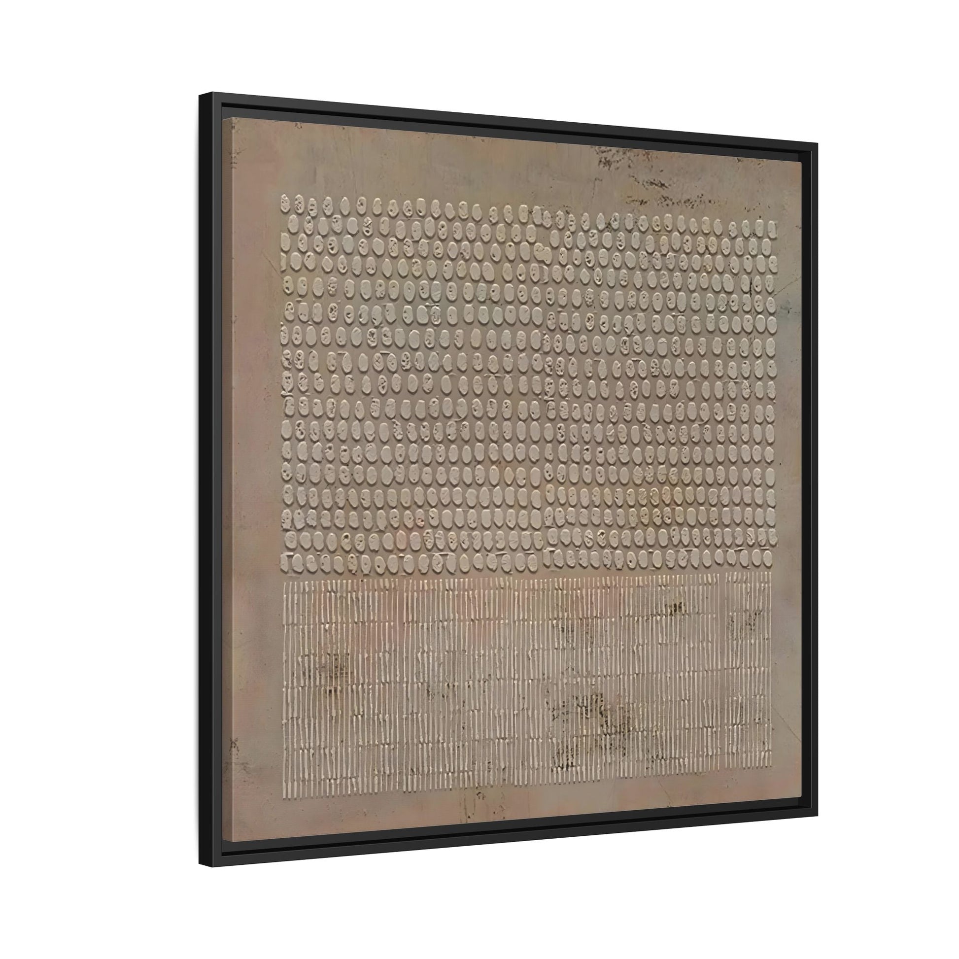 Framed Japanese Wabi - Sabi Minimalist Brown Canvas Wall Art Print - YesArtYes