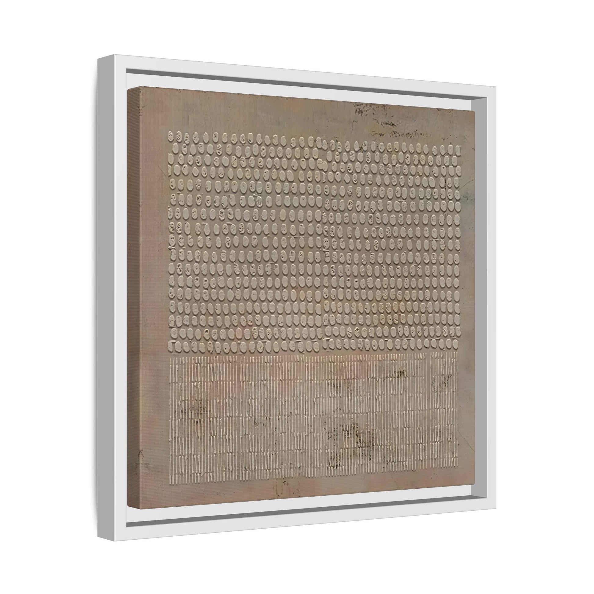Framed Japanese Wabi - Sabi Minimalist Brown Canvas Wall Art Print - YesArtYes