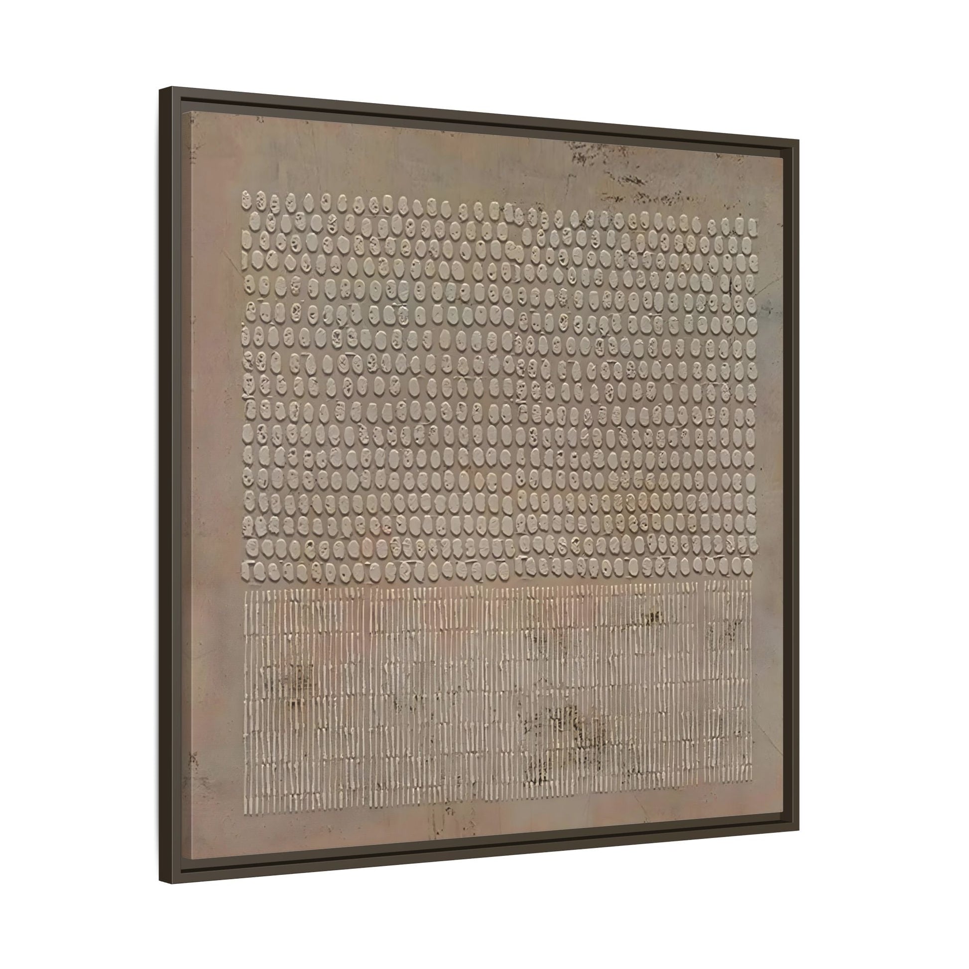 Framed Japanese Wabi - Sabi Minimalist Brown Canvas Wall Art Print - YesArtYes