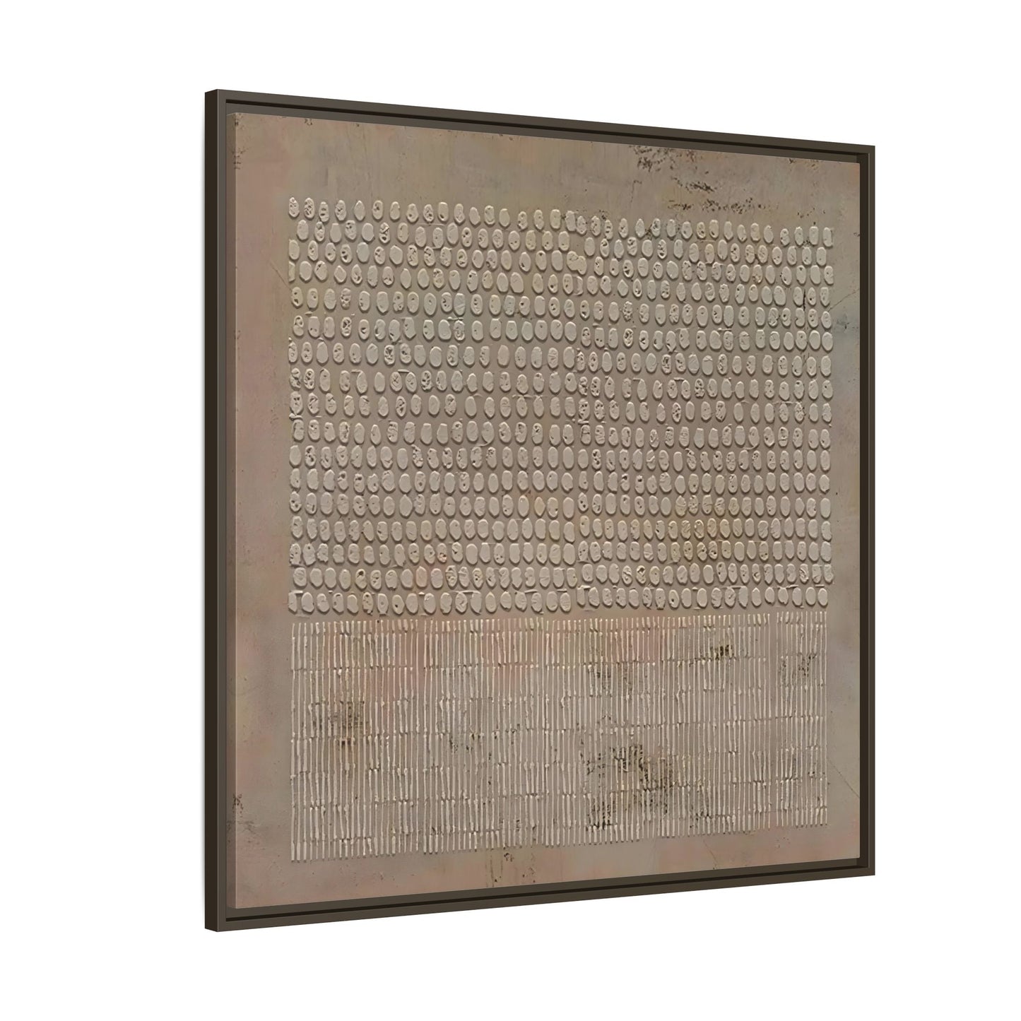 Framed Japanese Wabi - Sabi Minimalist Brown Canvas Wall Art Print - YesArtYes