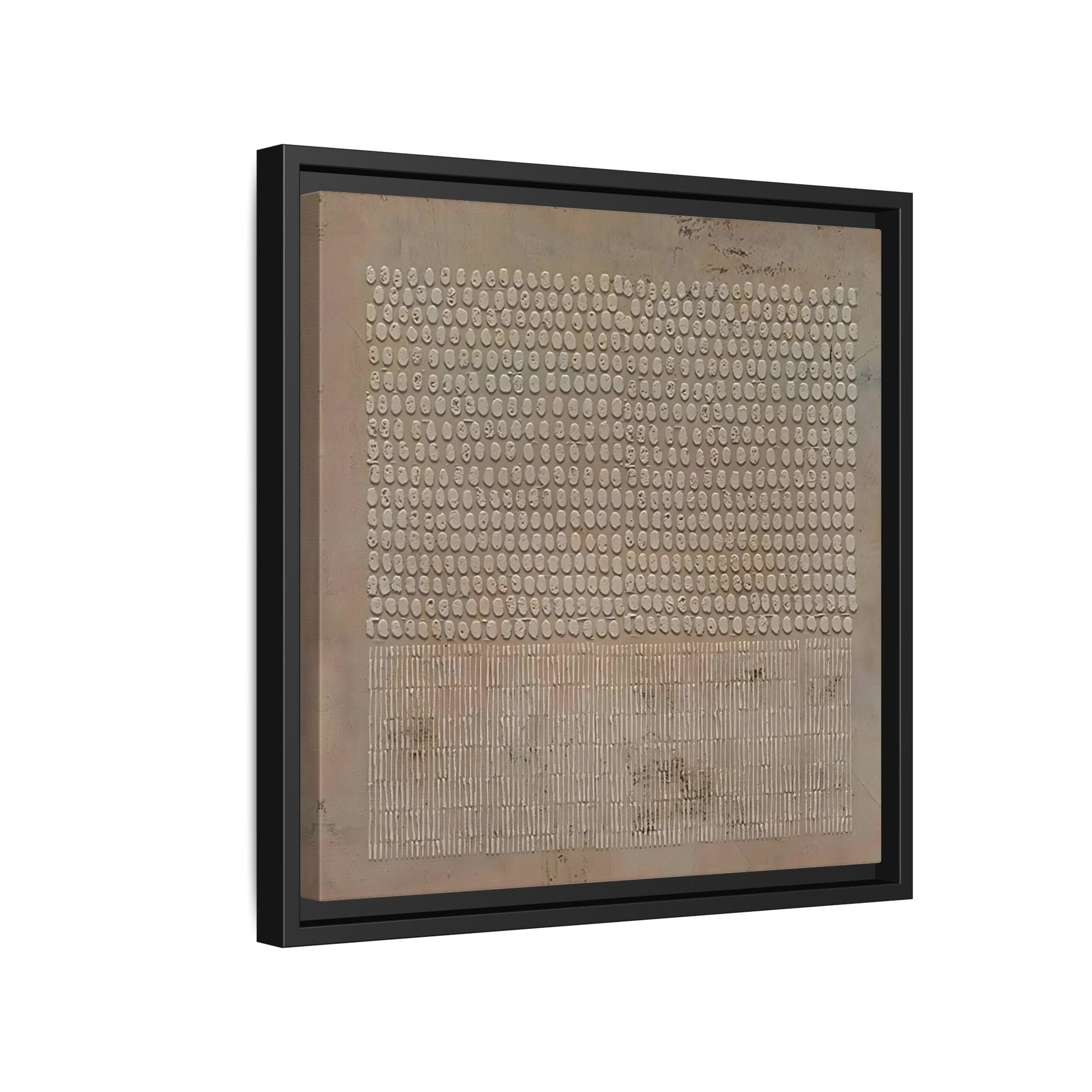 Framed Japanese Wabi - Sabi Minimalist Brown Canvas Wall Art Print - YesArtYes