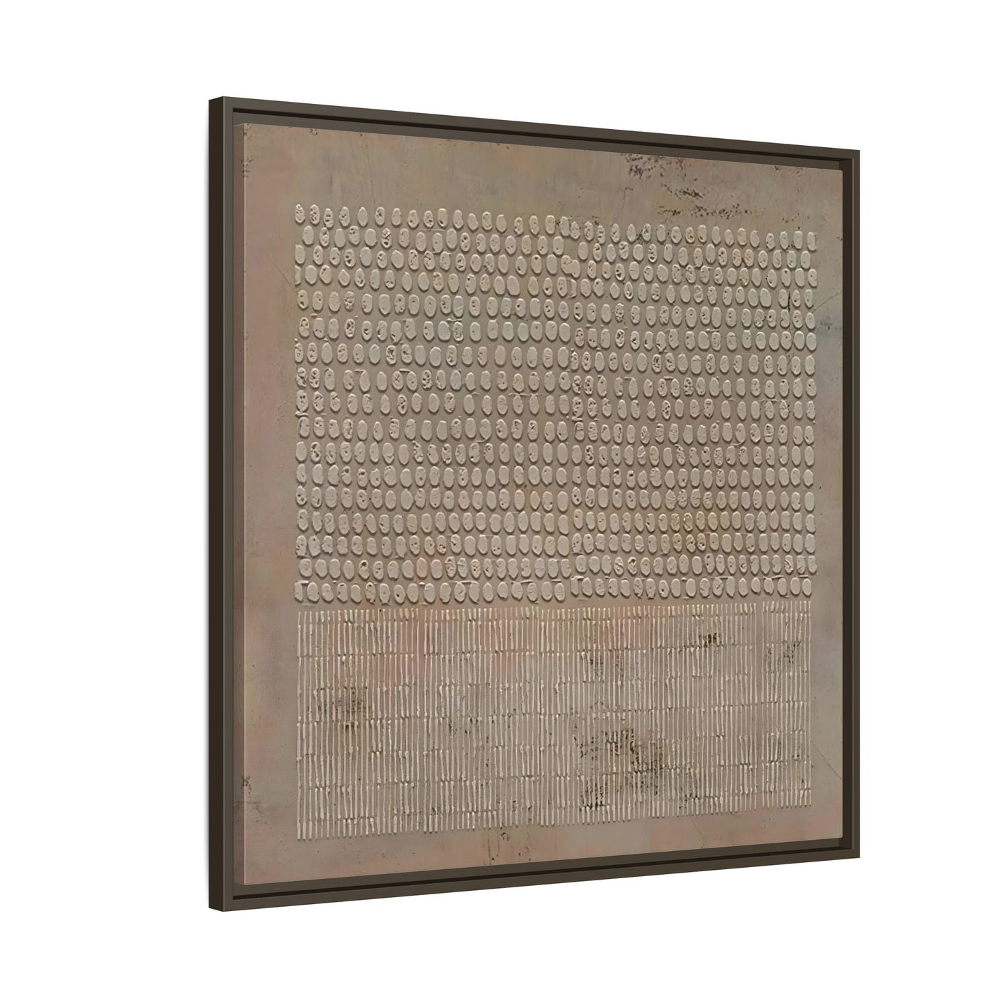Framed Japanese Wabi - Sabi Minimalist Brown Canvas Wall Art Print - YesArtYes