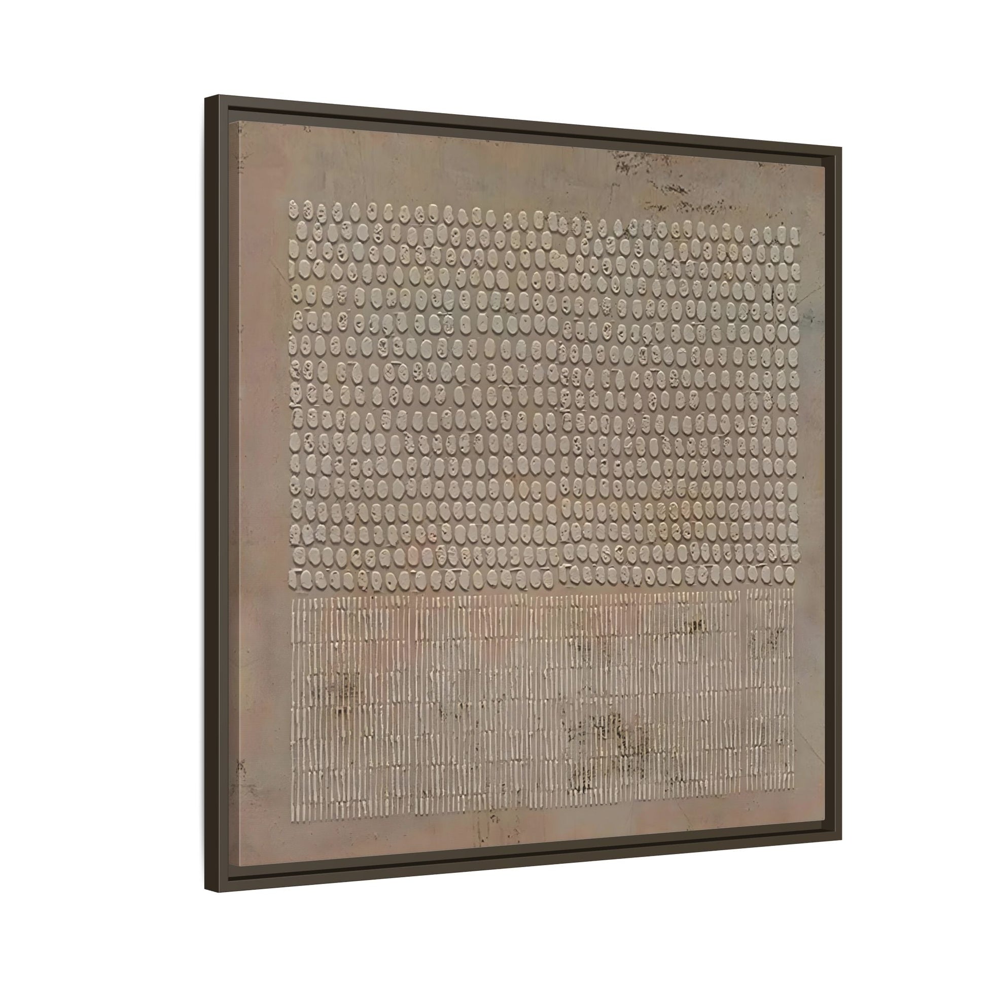 Framed Japanese Wabi - Sabi Minimalist Brown Canvas Wall Art Print - YesArtYes