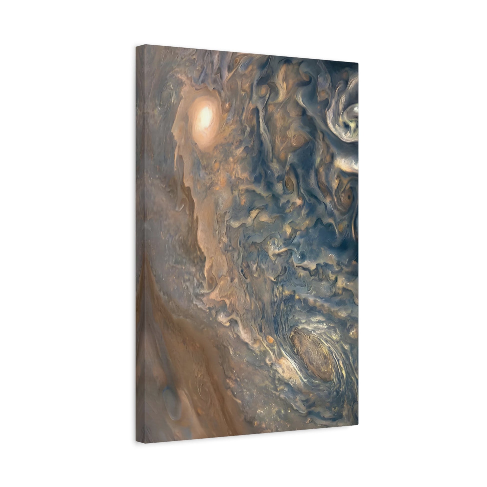 Framed Natural Abstract Canvas Wall Art Print - Nasa Astronomy Space Colorful Jupiter Cloud Storm