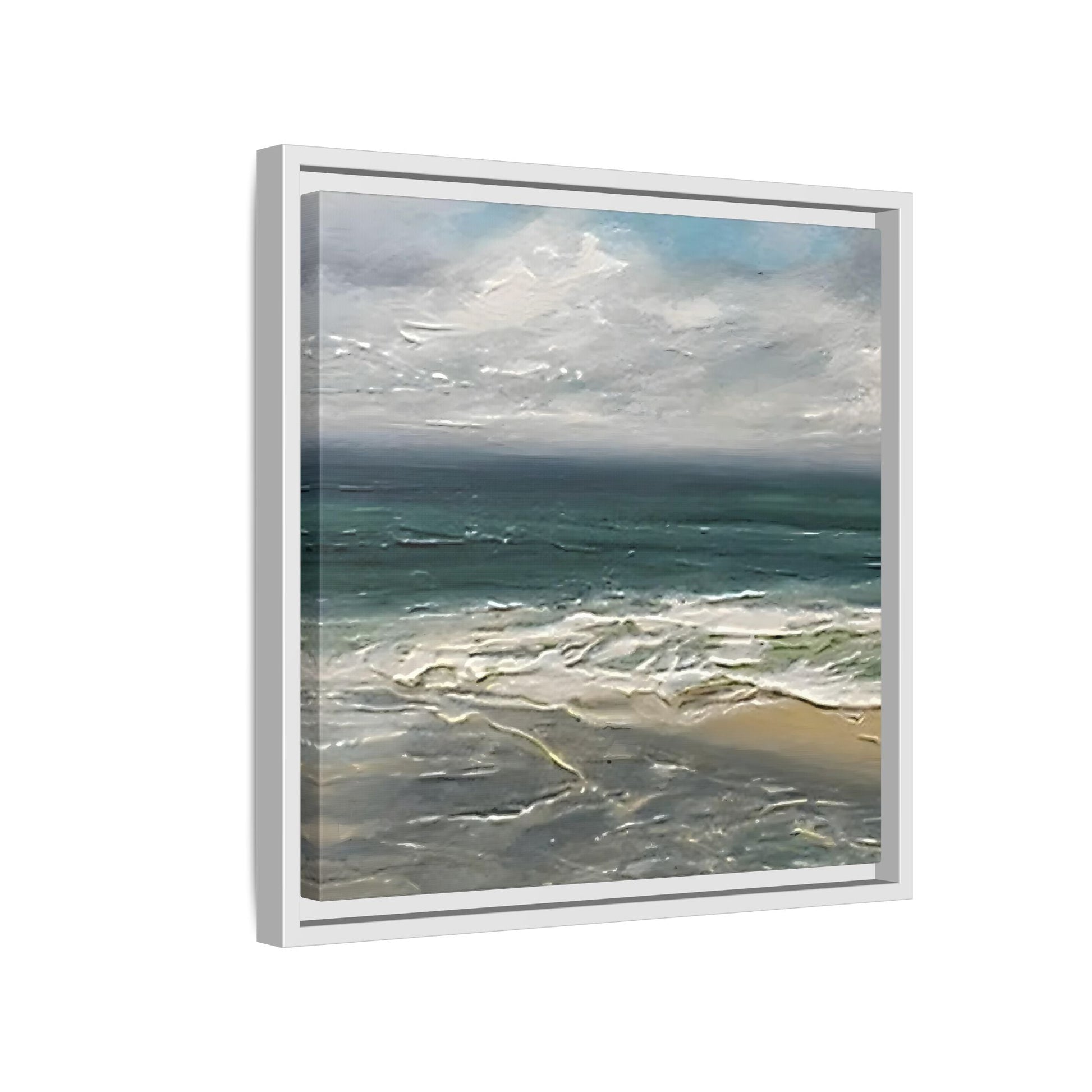 Framed Ocean Coastal Canvas Print - Beach Landscape Home Decor - YesArtYes
