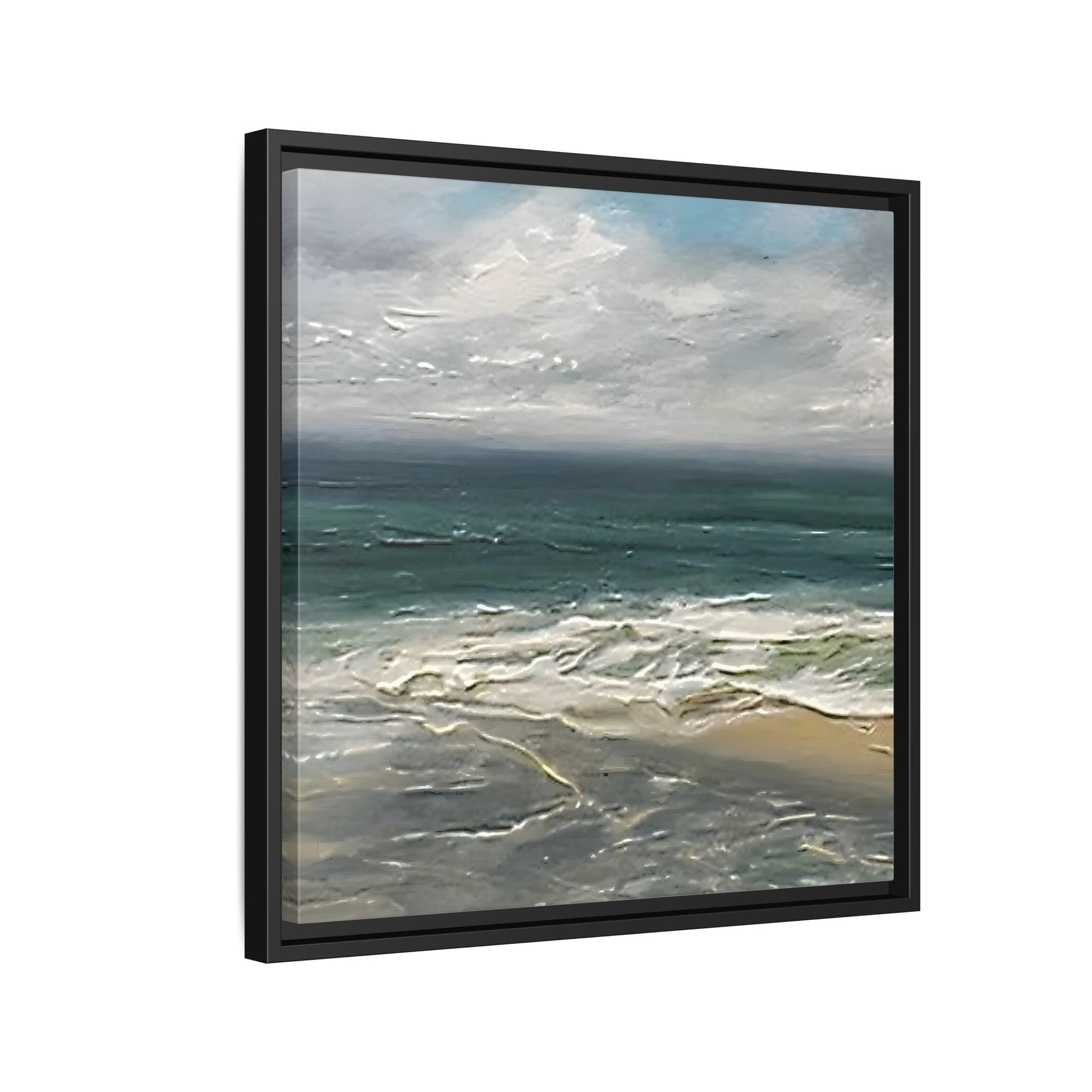 Framed Ocean Coastal Canvas Print - Beach Landscape Home Decor - YesArtYes
