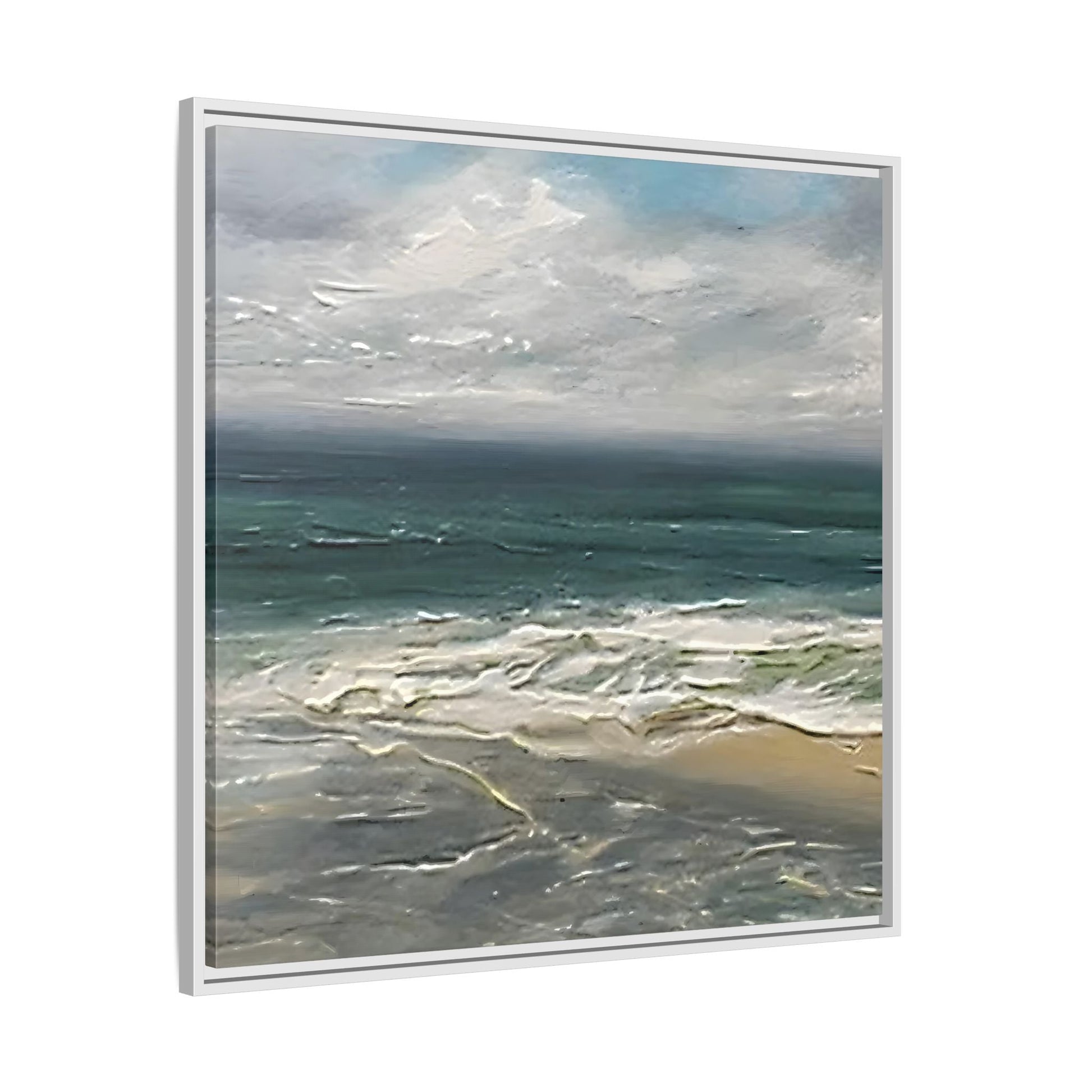 Framed Ocean Coastal Canvas Print - Beach Landscape Home Decor - YesArtYes