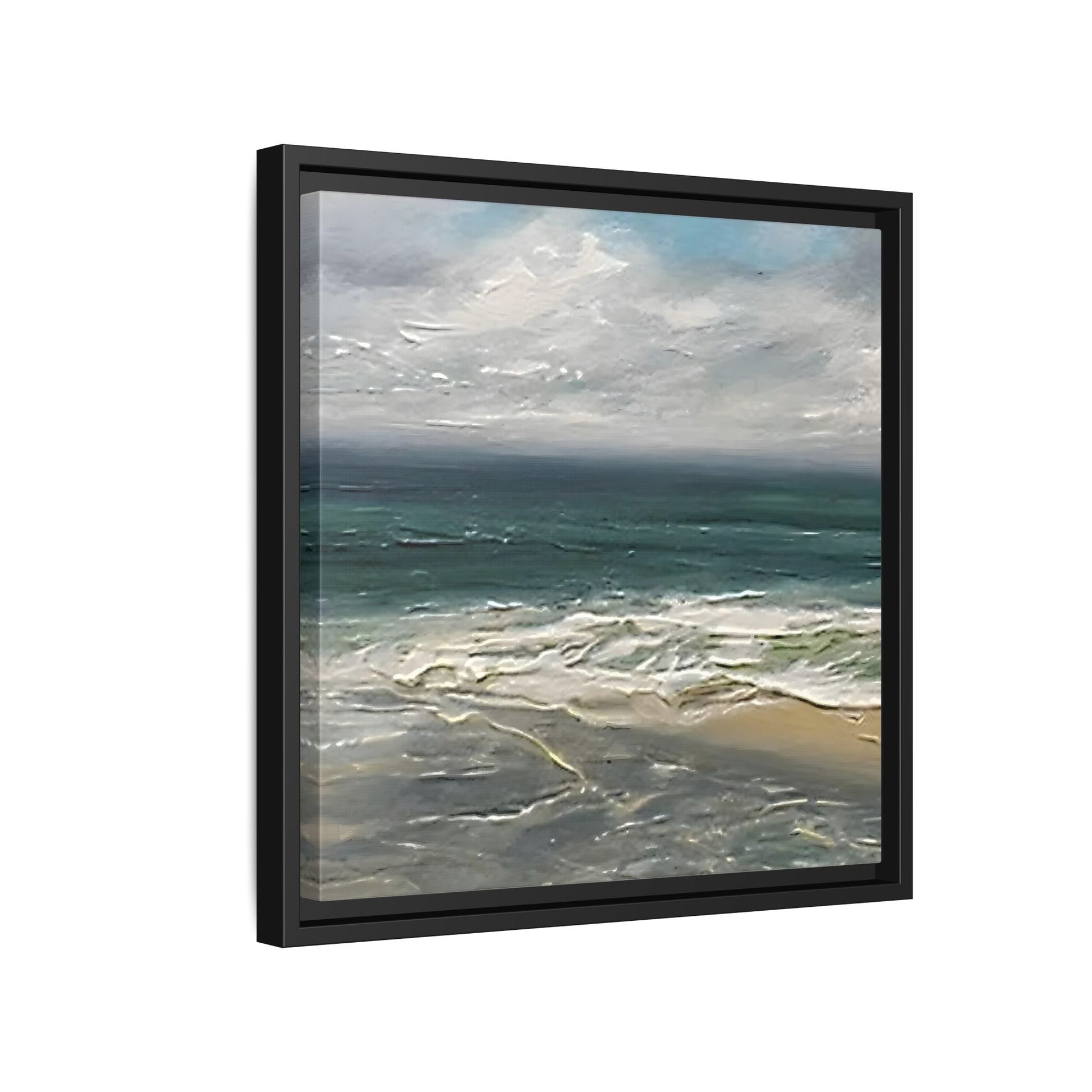 Framed Ocean Coastal Canvas Print - Beach Landscape Home Decor - YesArtYes