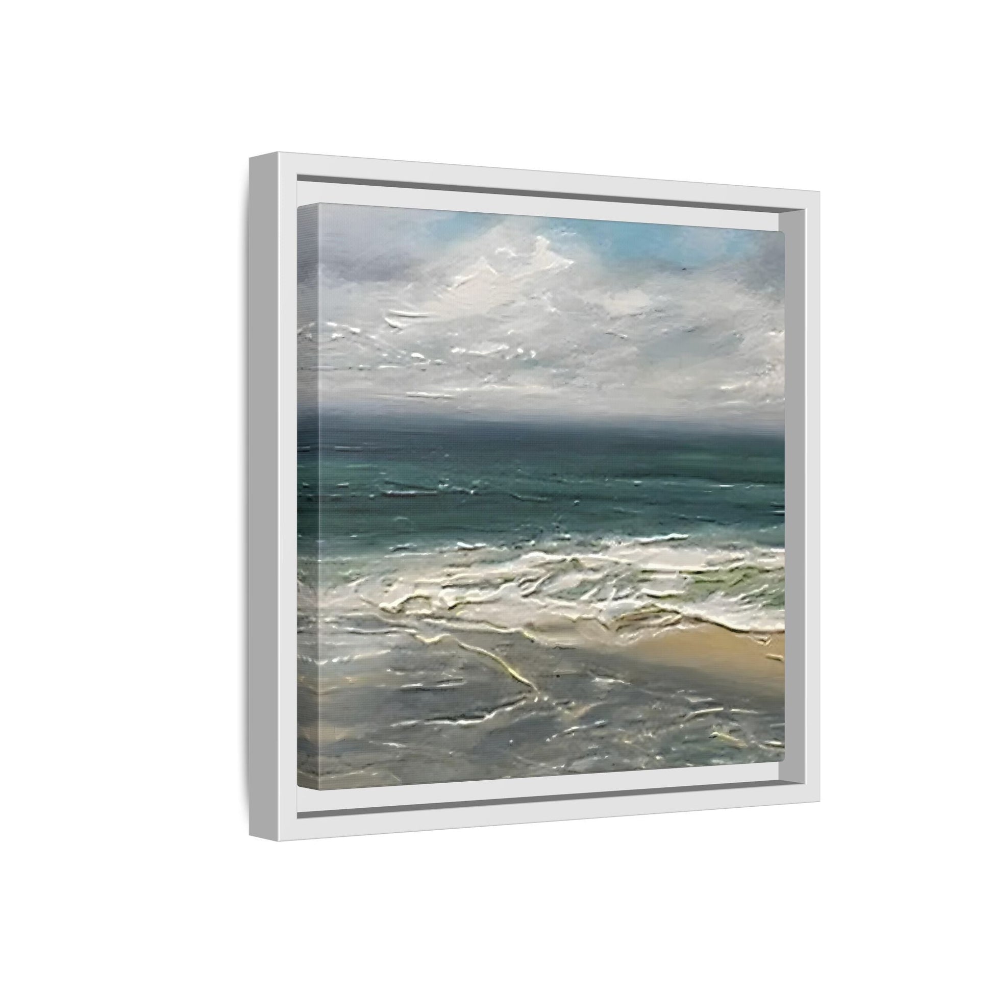 Framed Ocean Coastal Canvas Print - Beach Landscape Home Decor - YesArtYes