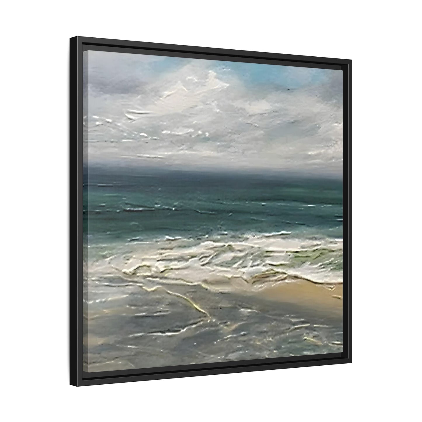 Framed Ocean Coastal Canvas Print - Beach Landscape Home Decor - YesArtYes