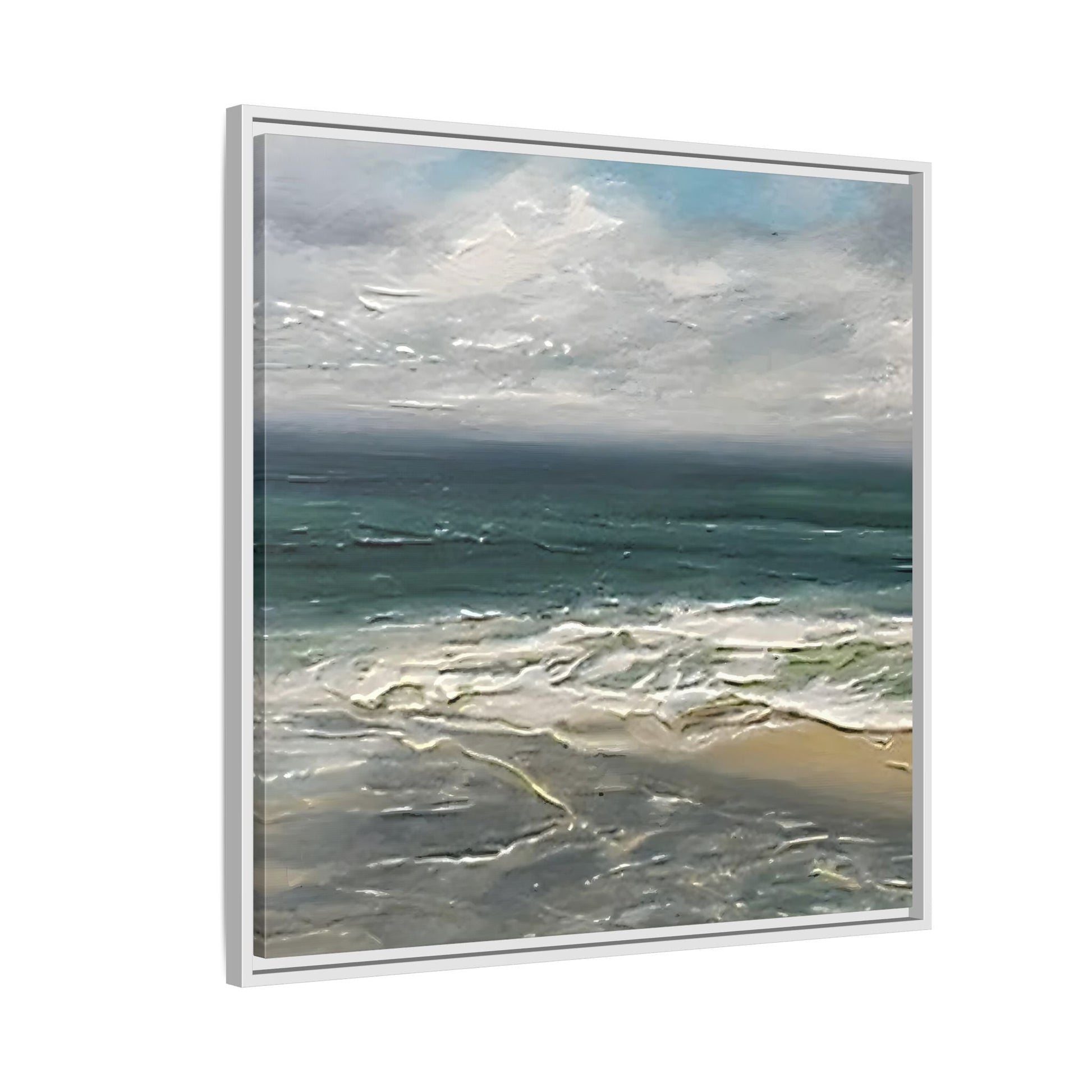 Framed Ocean Coastal Canvas Print - Beach Landscape Home Decor - YesArtYes