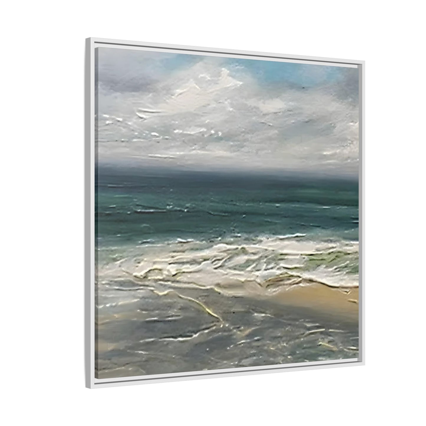 Framed Ocean Coastal Canvas Print - Beach Landscape Home Decor - YesArtYes