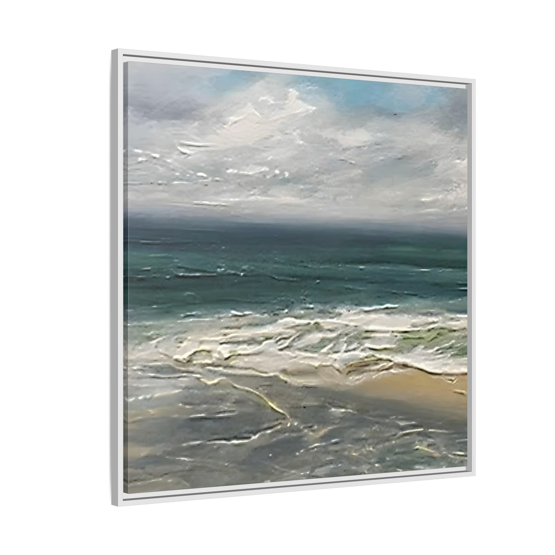 Framed Ocean Coastal Canvas Print - Beach Landscape Home Decor - YesArtYes